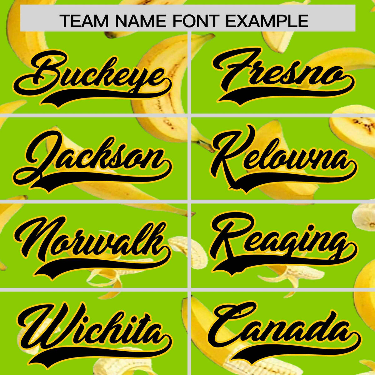 Custom Neon Green Banana Graffiti Pattern Fashion Authentic Baseball Jersey | Graffiti Pattern | Embroidery&amp;Dye-sublimation printing | KXKSHOP