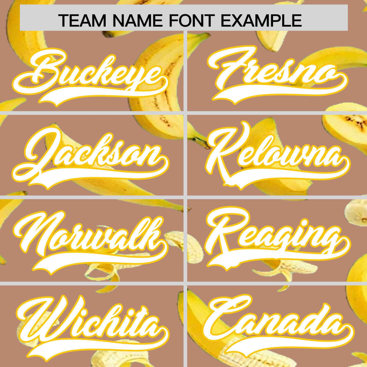 Custom Coffee Banana Graffiti Pattern Fashion Authentic Baseball Jersey | Graffiti Pattern | Embroidery&amp;Dye-sublimation printing | KXKSHOP