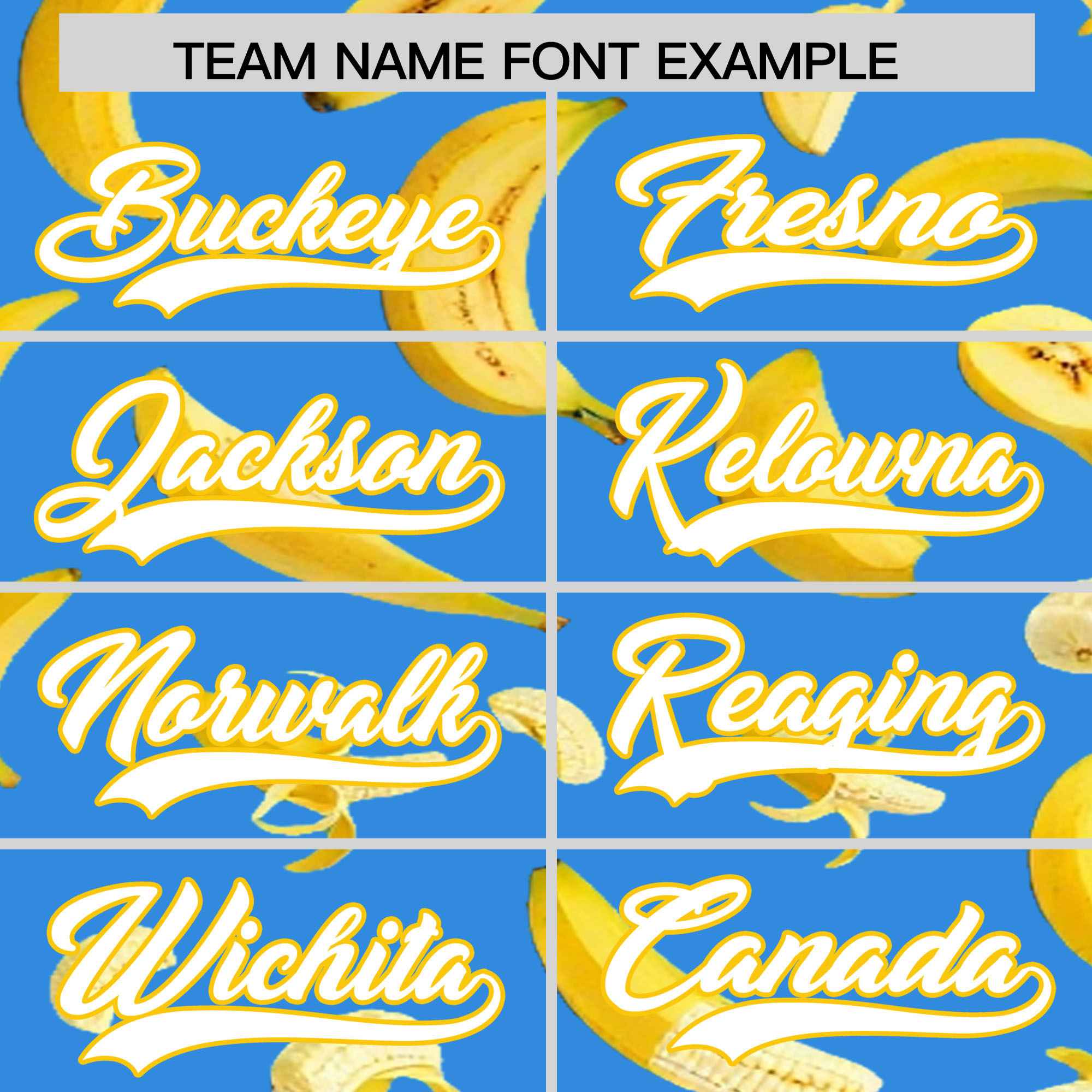 Custom Light Blue Banana Graffiti Pattern Fashion Authentic Baseball Jersey | Graffiti Pattern | Embroidery&Dye-sublimation printing | KXKSHOP