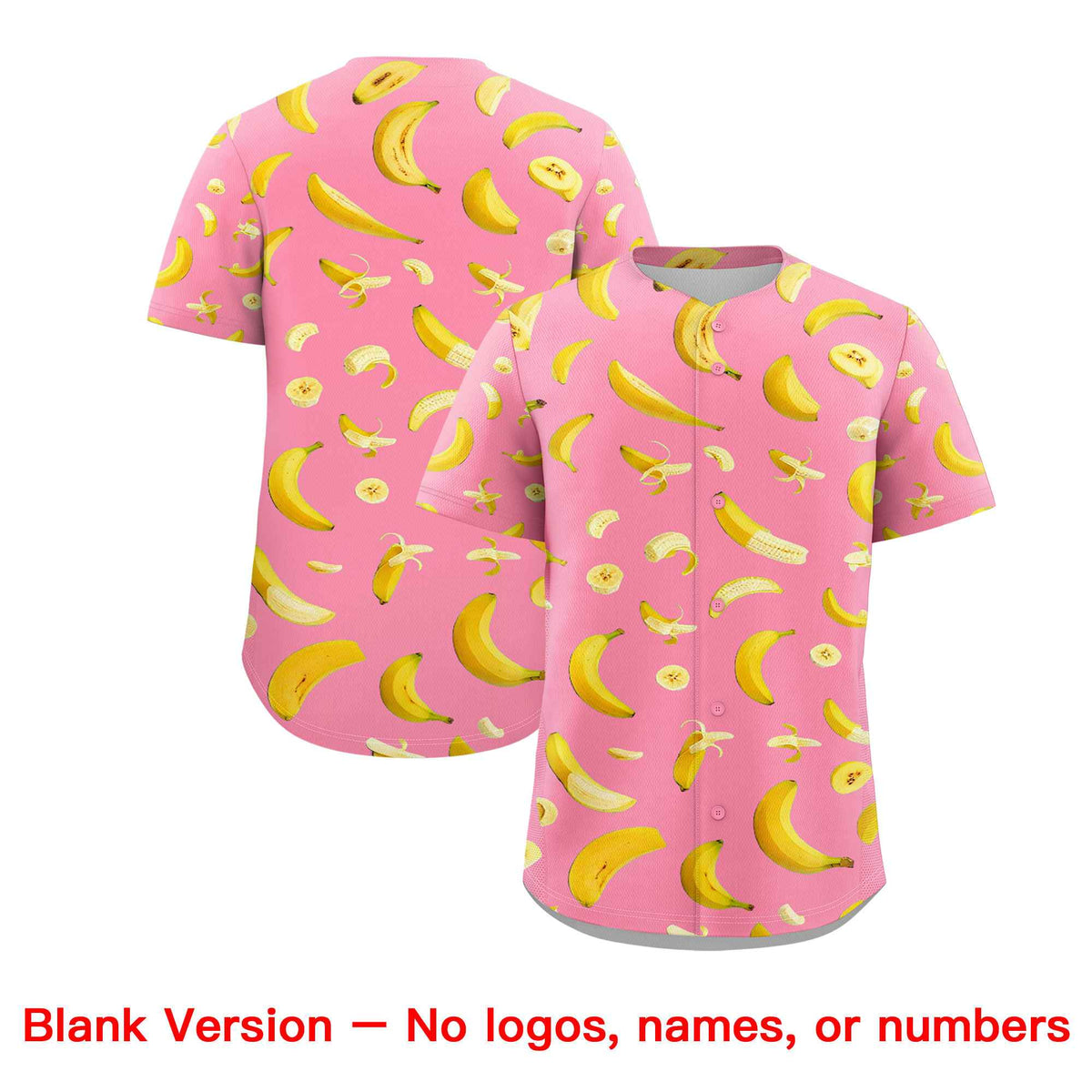 Custom Light Pink Banana Graffiti Pattern Fashion Authentic Baseball Jersey | Graffiti Pattern | Embroidery&amp;Dye-sublimation printing | KXKSHOP