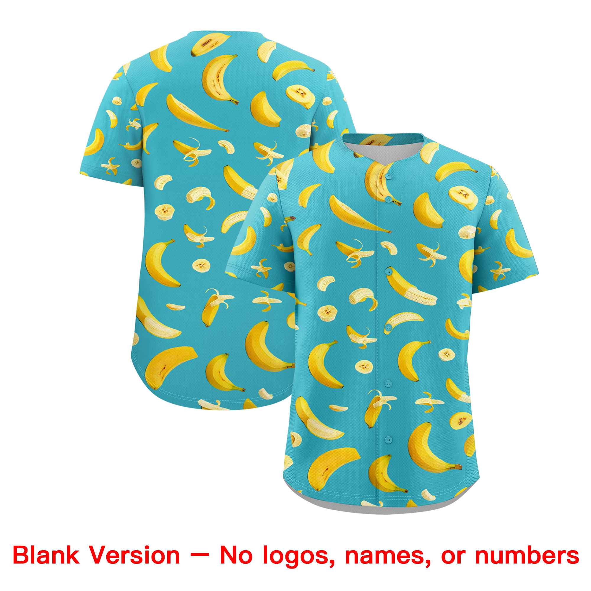 Custom Teal Banana Graffiti Pattern Fashion Authentic Baseball Jersey | Graffiti Pattern | Embroidery&Dye-sublimation printing | KXKSHOP