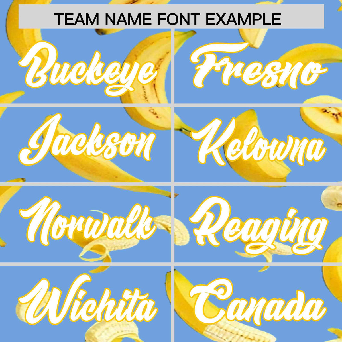 Custom Light Blue Banana Graffiti Pattern Fashion Authentic Baseball Jersey | Graffiti Pattern | Embroidery&amp;Dye-sublimation printing | KXKSHOP