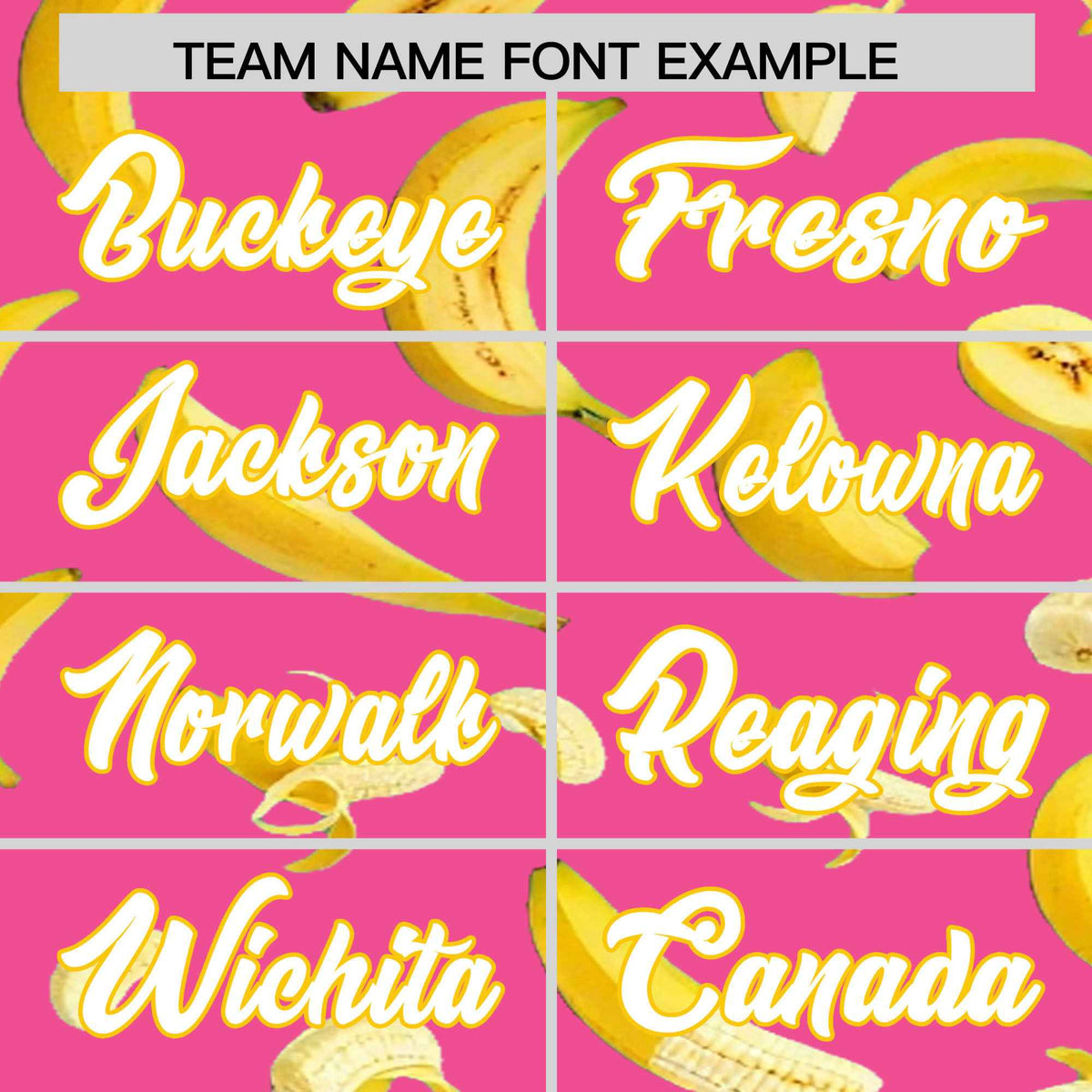 Custom Pink Banana Graffiti Pattern Fashion Authentic Baseball Jersey | Graffiti Pattern | Embroidery&amp;Dye-sublimation printing | KXKSHOP