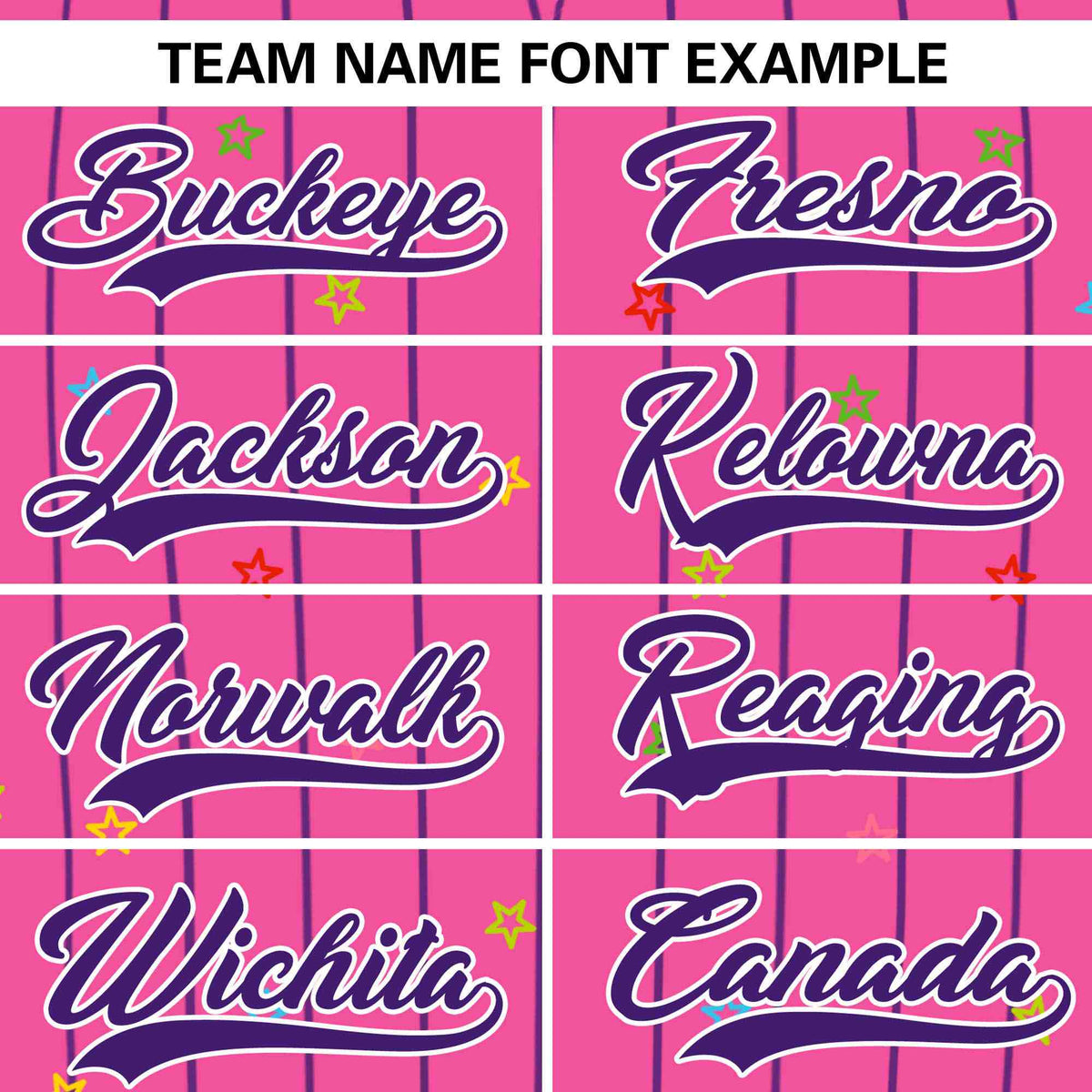 Custom Pink Purple Stripe Fashion Personalized Star Pattern Authentic Baseball Jersey