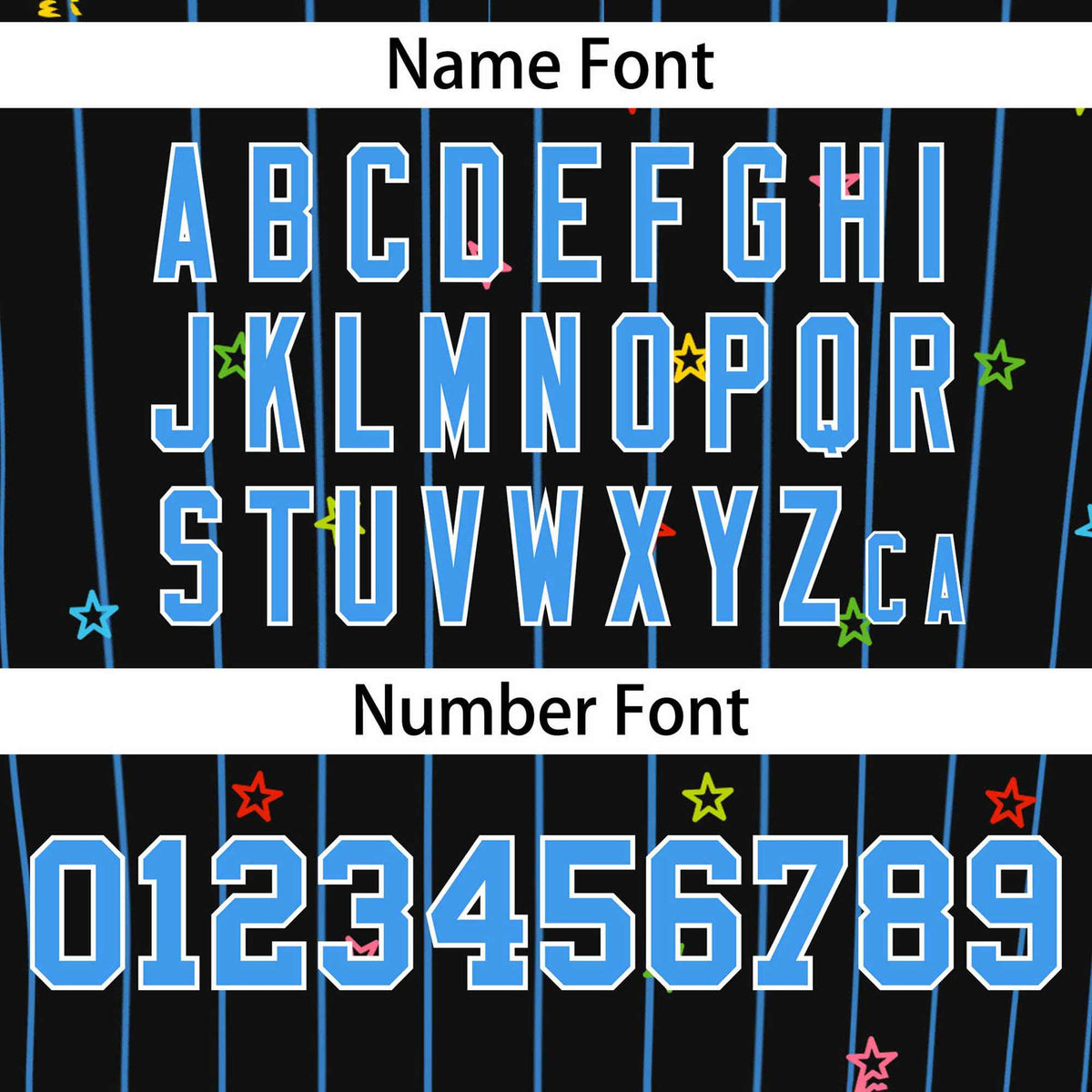 Custom Black Powder Blue Stripe Fashion Personalized Star Pattern Authentic Baseball Jersey