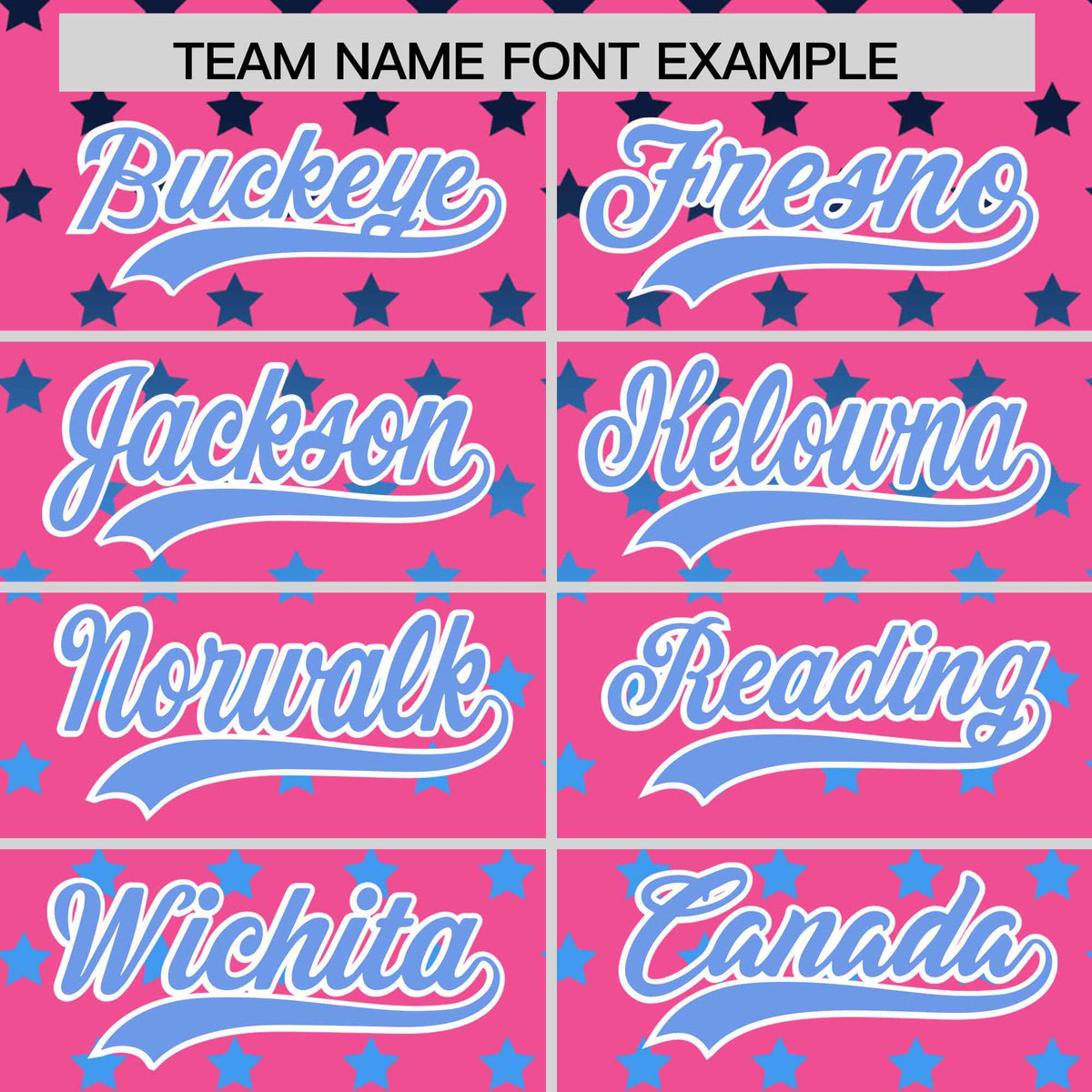 Custom Pink Light Blue-White Raglan Sleeve Personalized Star Print Authentic Baseball Jersey