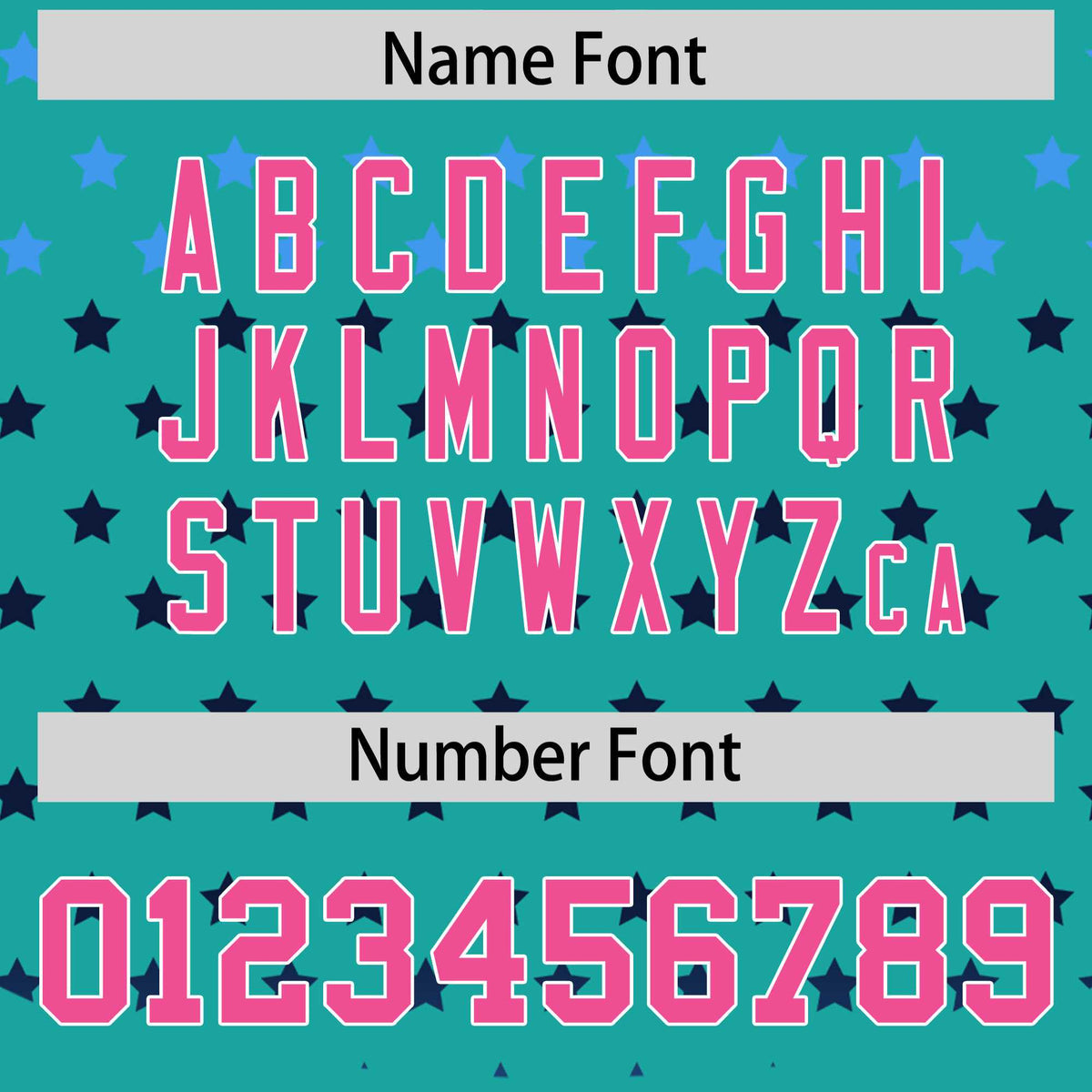 Custom Aqua Pink-White Raglan Sleeve Personalized Star Print Authentic Baseball Jersey