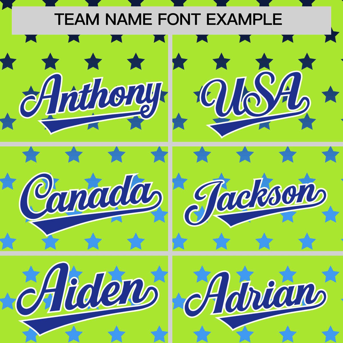 Custom Neon Green Royal-White Raglan Sleeve Personalized Star Print Authentic Baseball Jersey