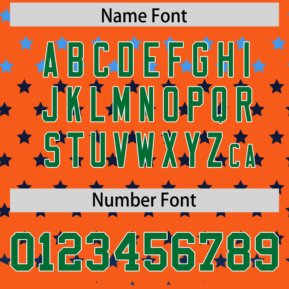 Custom Orange Kelly Green-White Raglan Sleeve Personalized Star Print Authentic Baseball Jersey