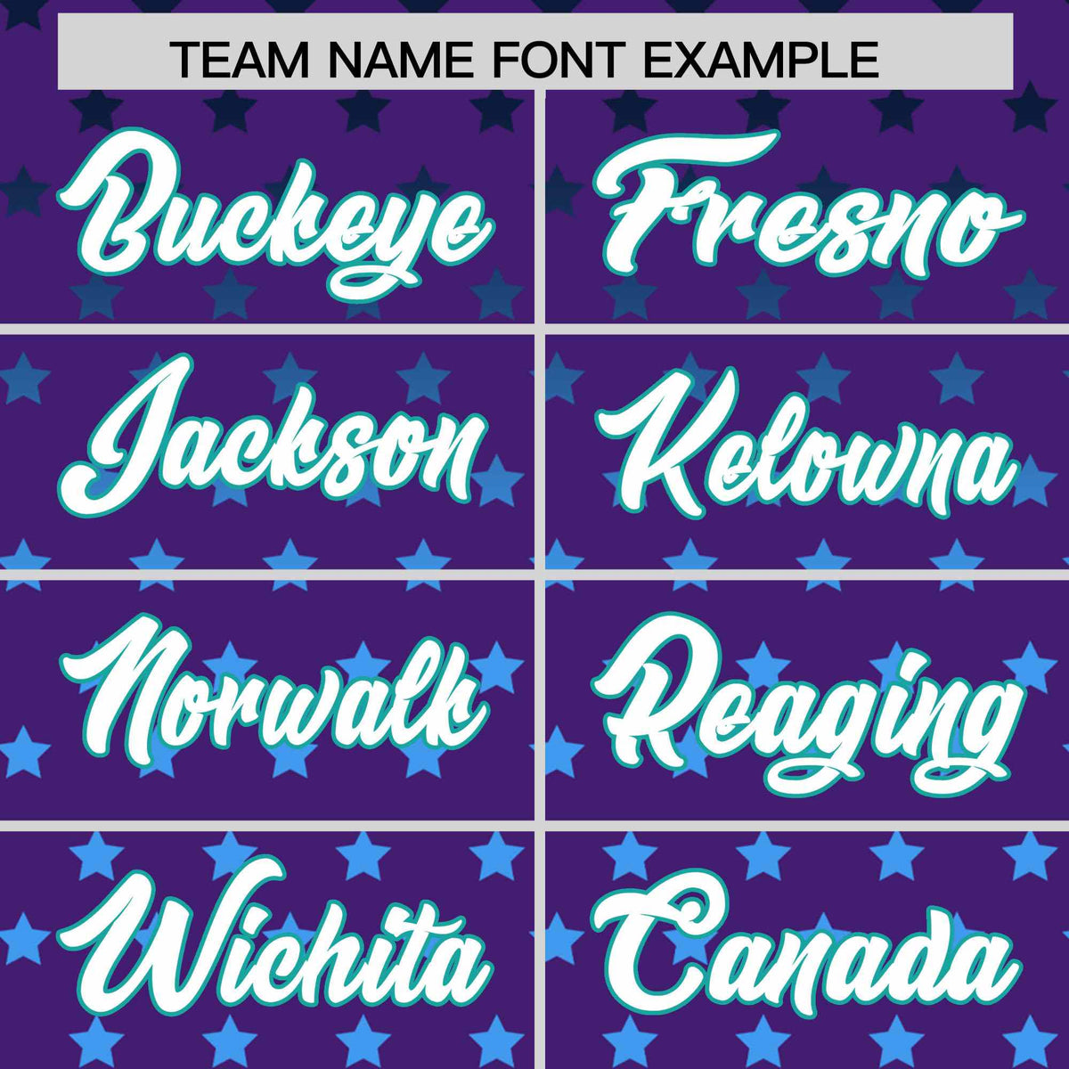 Custom Purple Aqua-White Raglan Sleeve Personalized Star Print Authentic Baseball Jersey