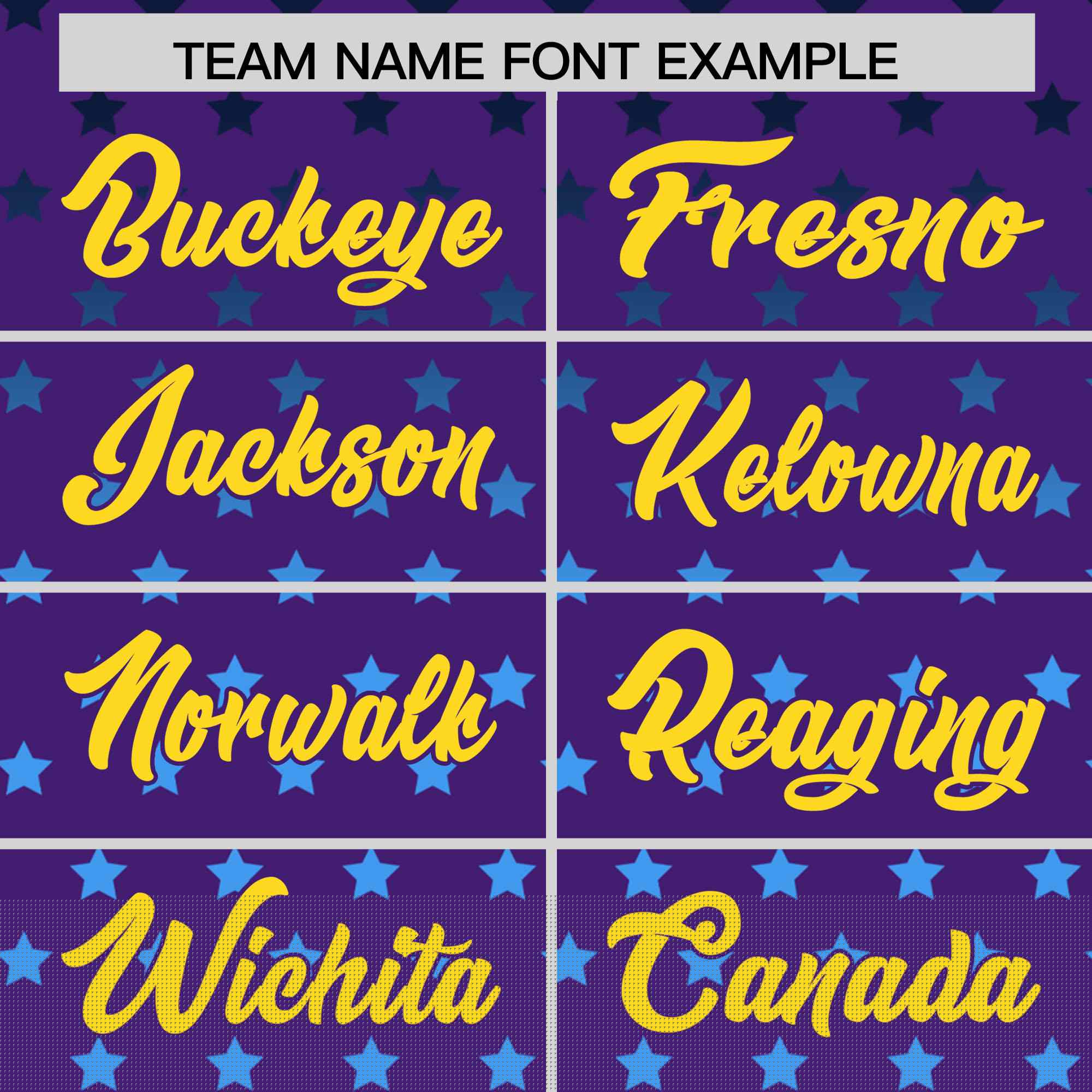 Custom Purple Gold-White Raglan Sleeve Personalized Star Print Authentic Baseball Jersey
