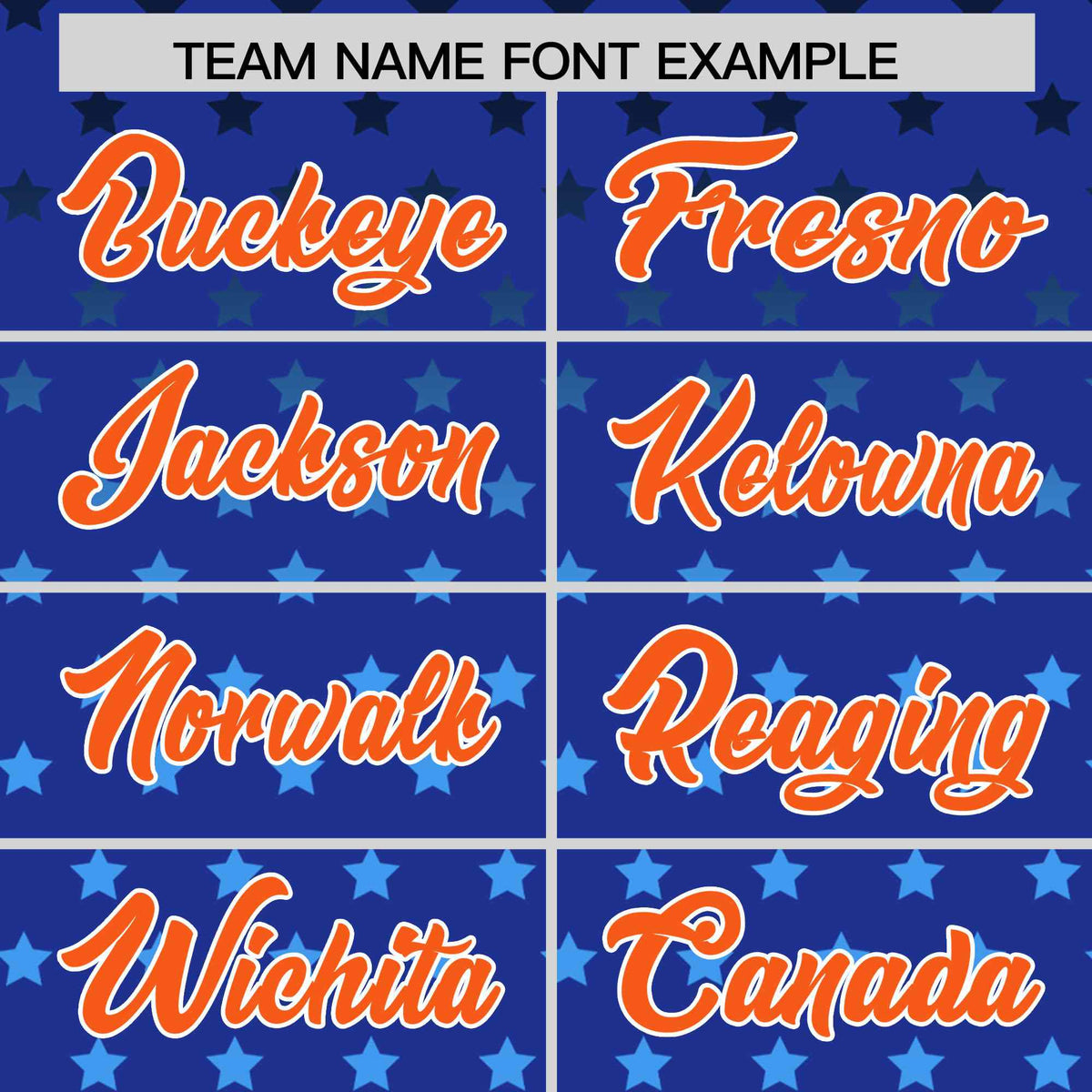 Custom Royal Orange-White Raglan Sleeve Personalized Star Print Authentic Baseball Jersey