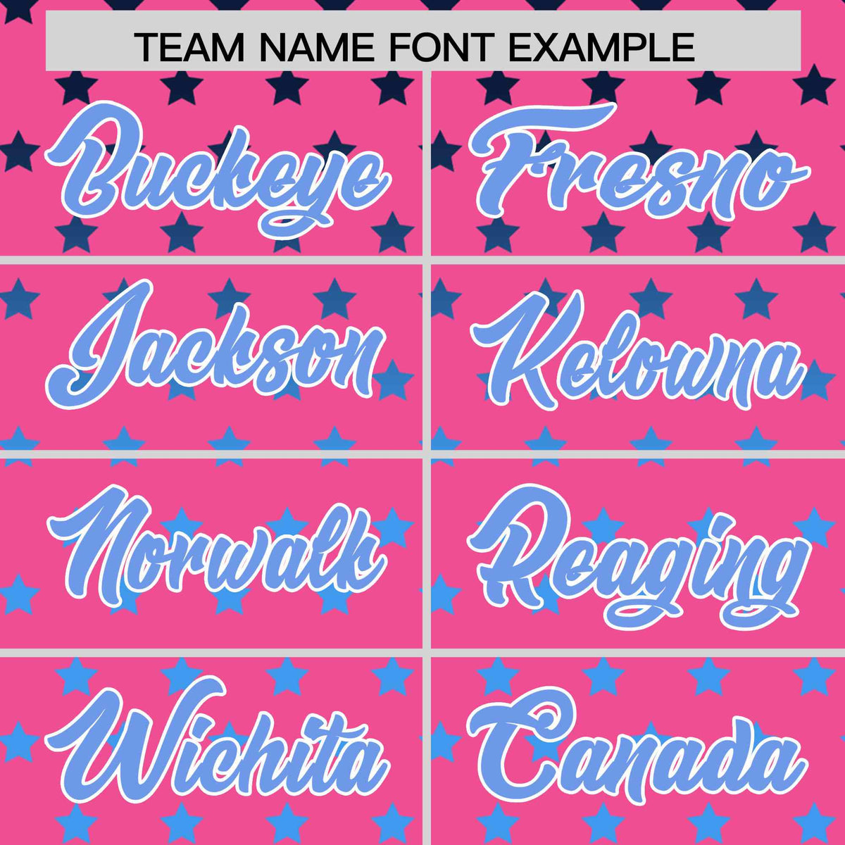 Custom Pink Light Blue-White Raglan Sleeve Personalized Star Print Authentic Baseball Jersey