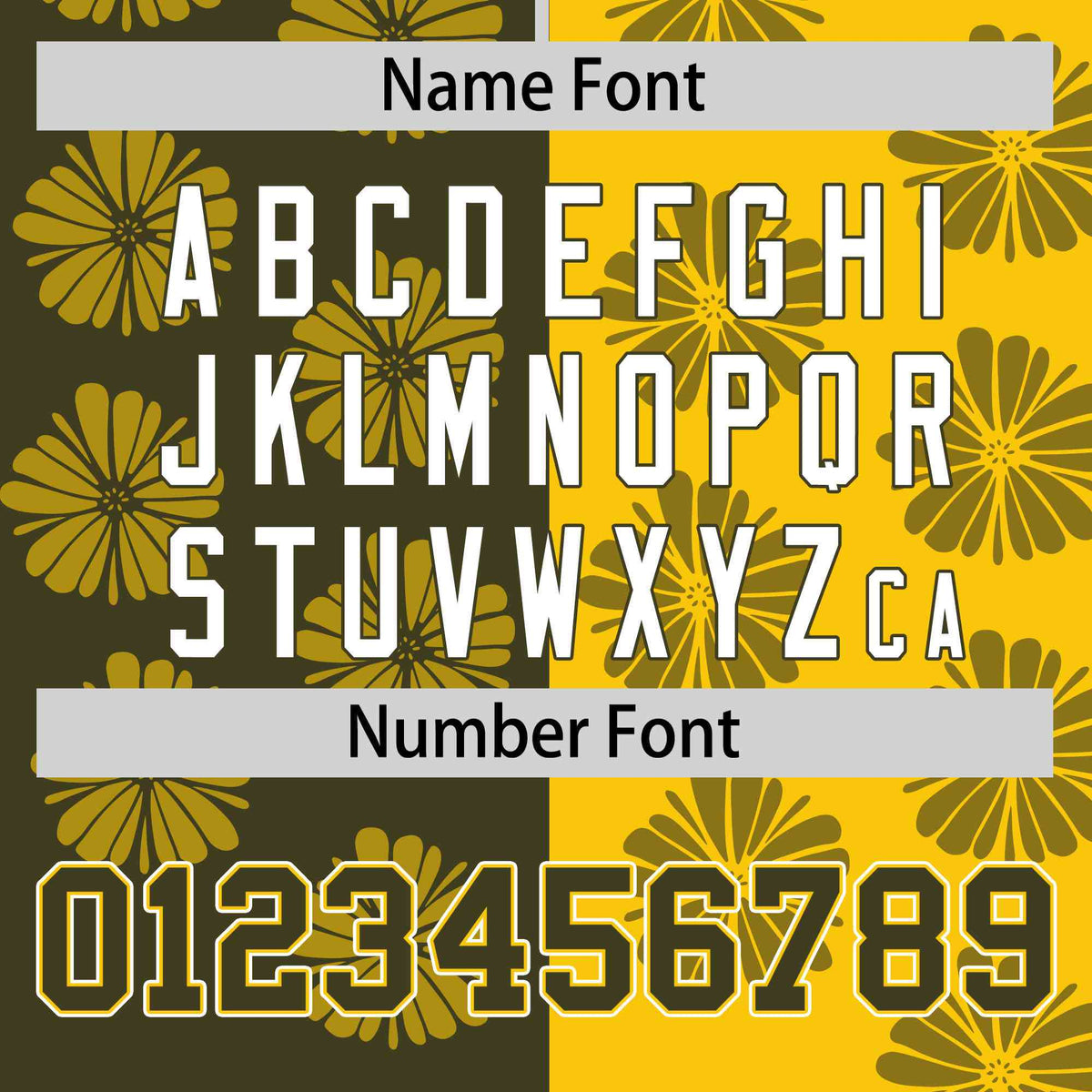 Custom Olive Gold Split Fashion Flower Graffiti Pattern Authentic Baseball Jersey