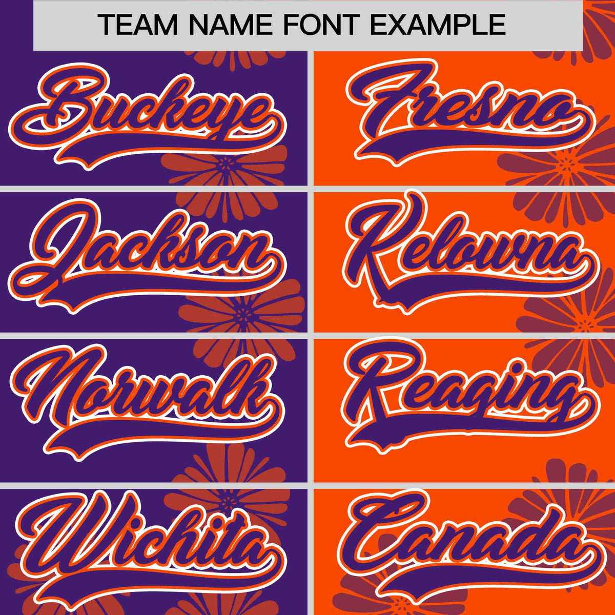 Custom Purple Orange Split Fashion Flower Graffiti Pattern Authentic Baseball Jersey