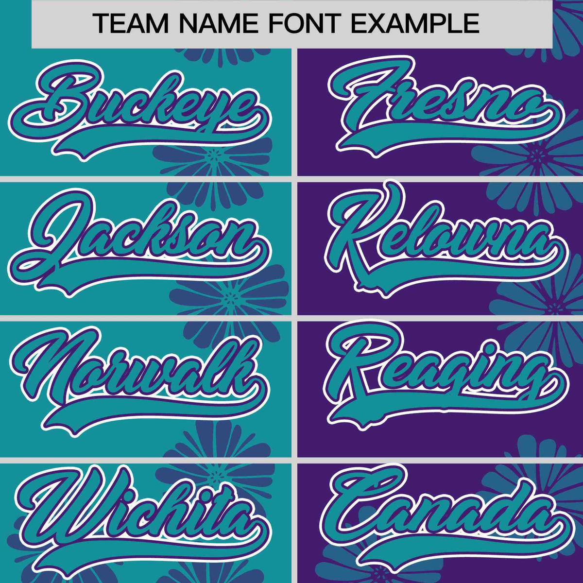 Custom Aqua Purple Split Fashion Flower Graffiti Pattern Authentic Baseball Jersey