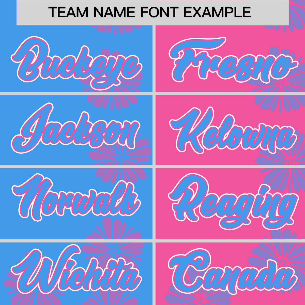 Custom Powder Blue Pink Split Fashion Flower Graffiti Pattern Authentic Baseball Jersey