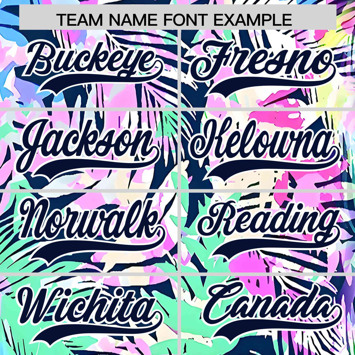 Personalized Multicolor Palm Tree Hawaiian Style Authentic Baseball Jersey