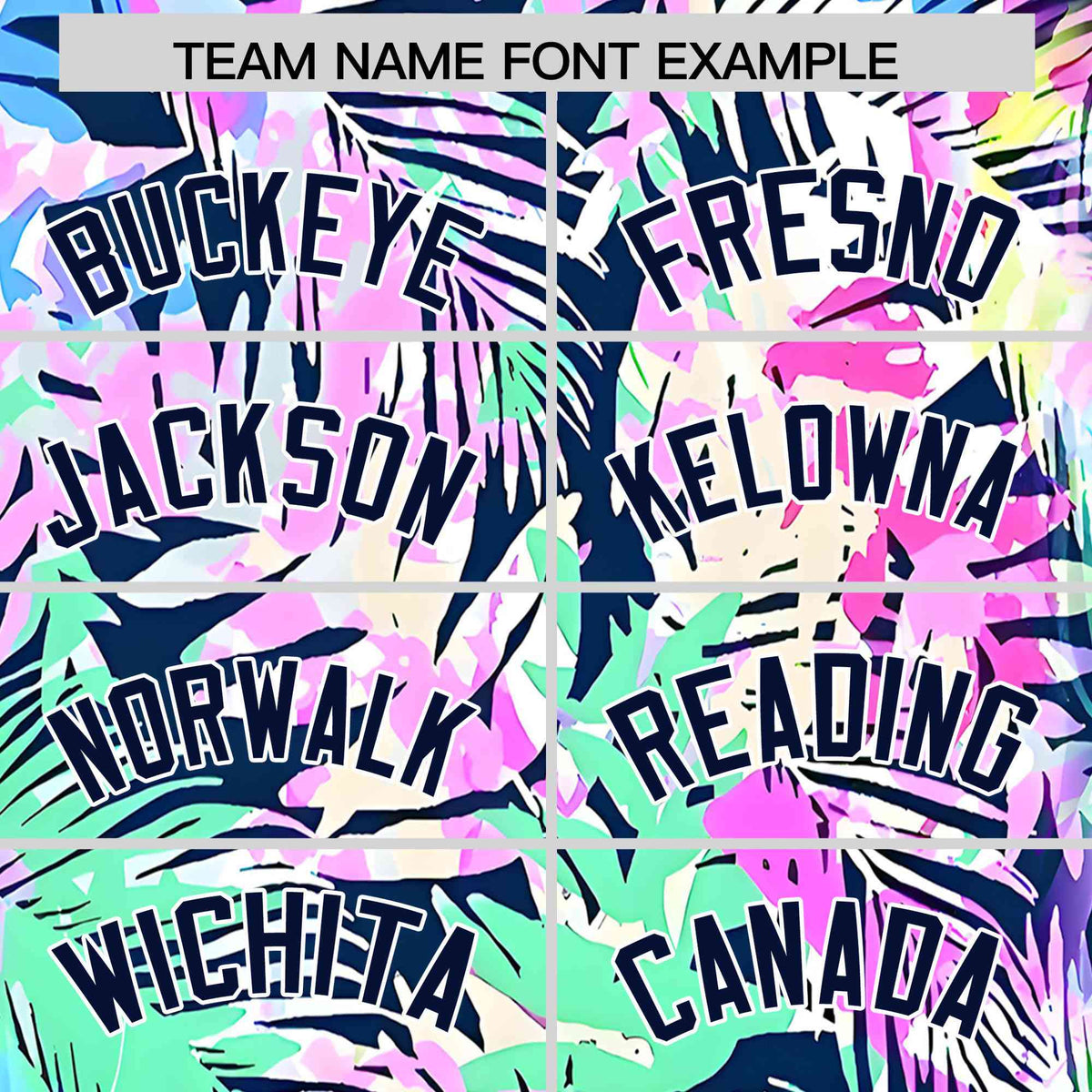 Personalized Multicolor Palm Tree Hawaiian Style Authentic Baseball Jersey