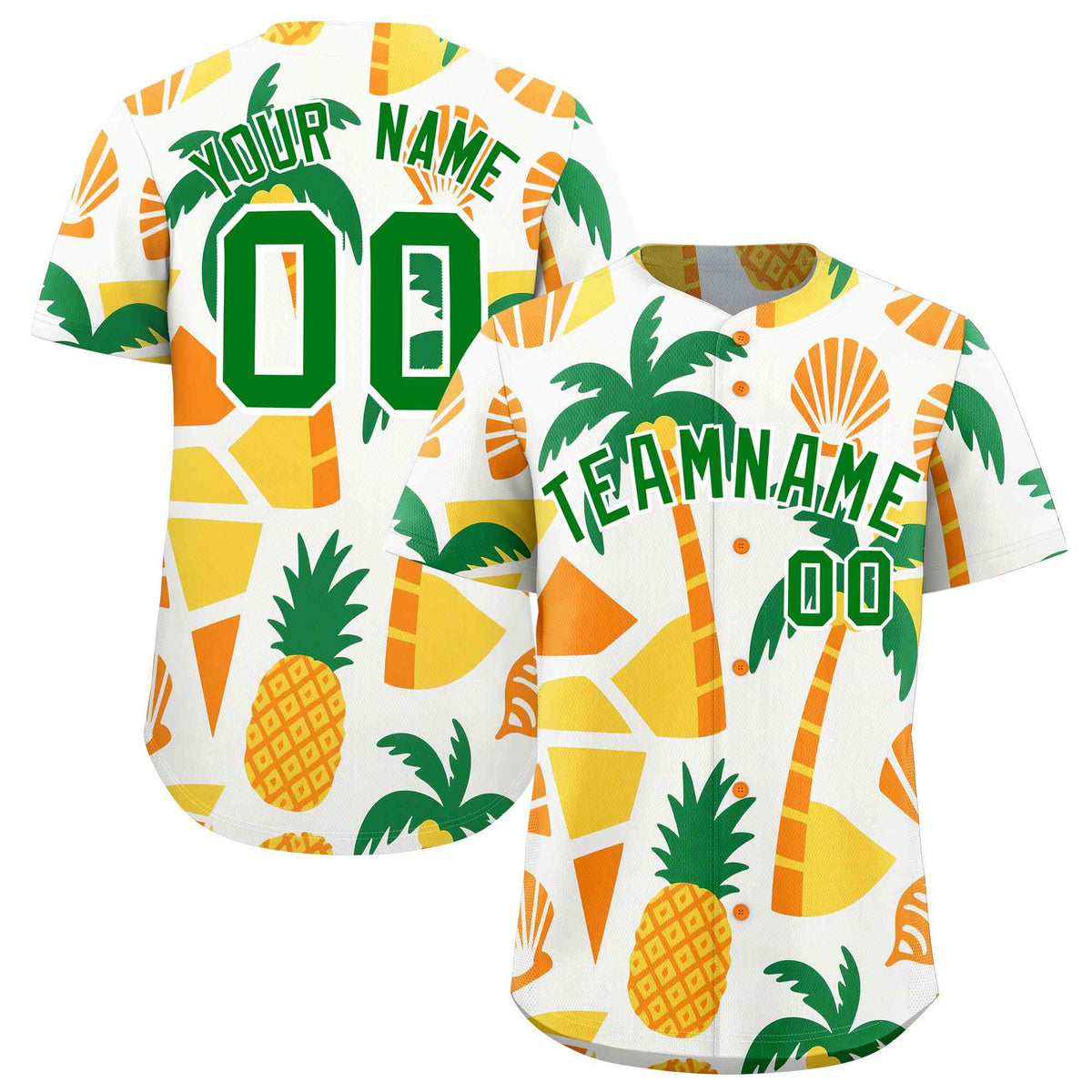 Personalized Multicolor Palm Tree Hawaiian Style Authentic Baseball Jersey