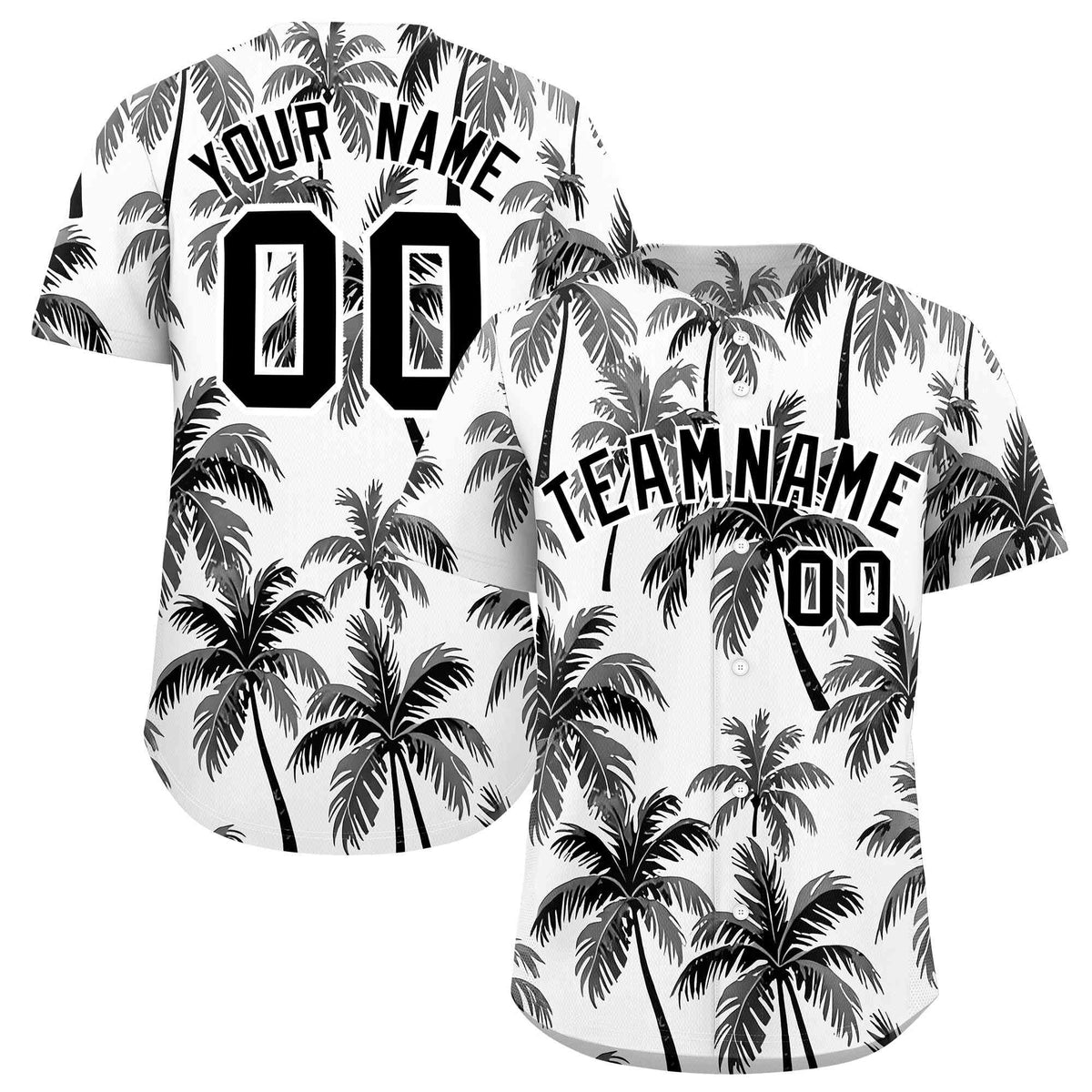 Personalized Multicolor Palm Tree Hawaiian Style Authentic Baseball Jersey