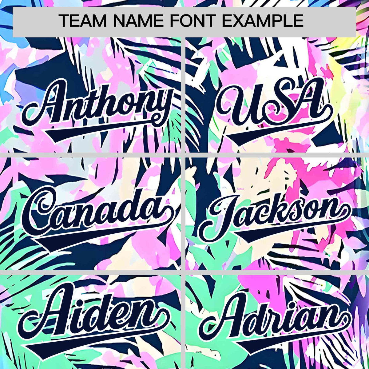 Personalized Multicolor Palm Tree Hawaiian Style Authentic Baseball Jersey