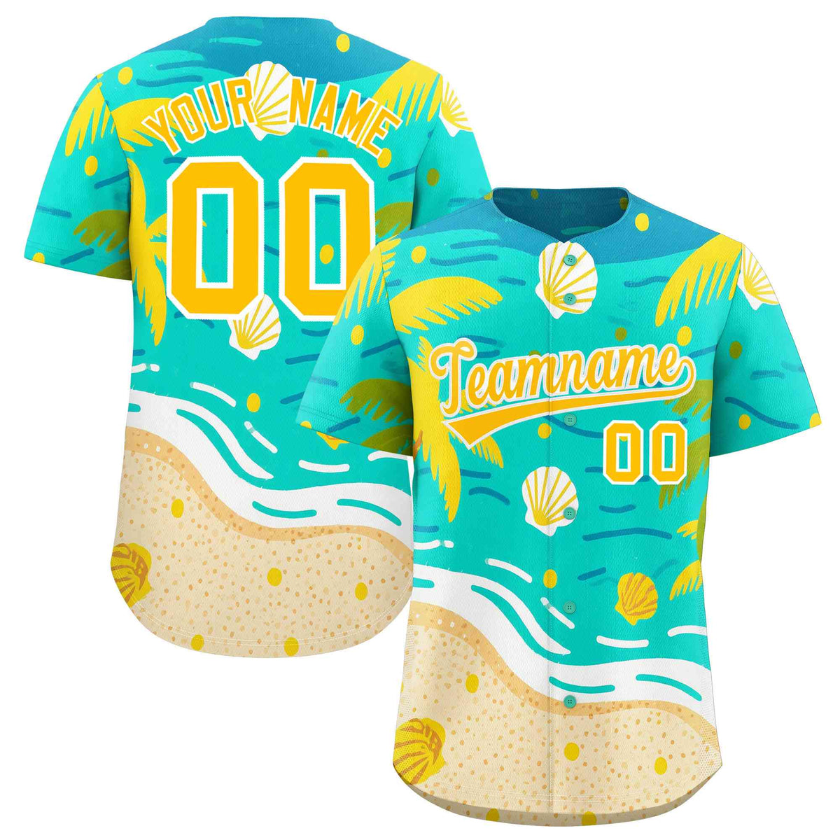 Personalized Multicolor Palm Tree Hawaiian Style Authentic Baseball Jersey