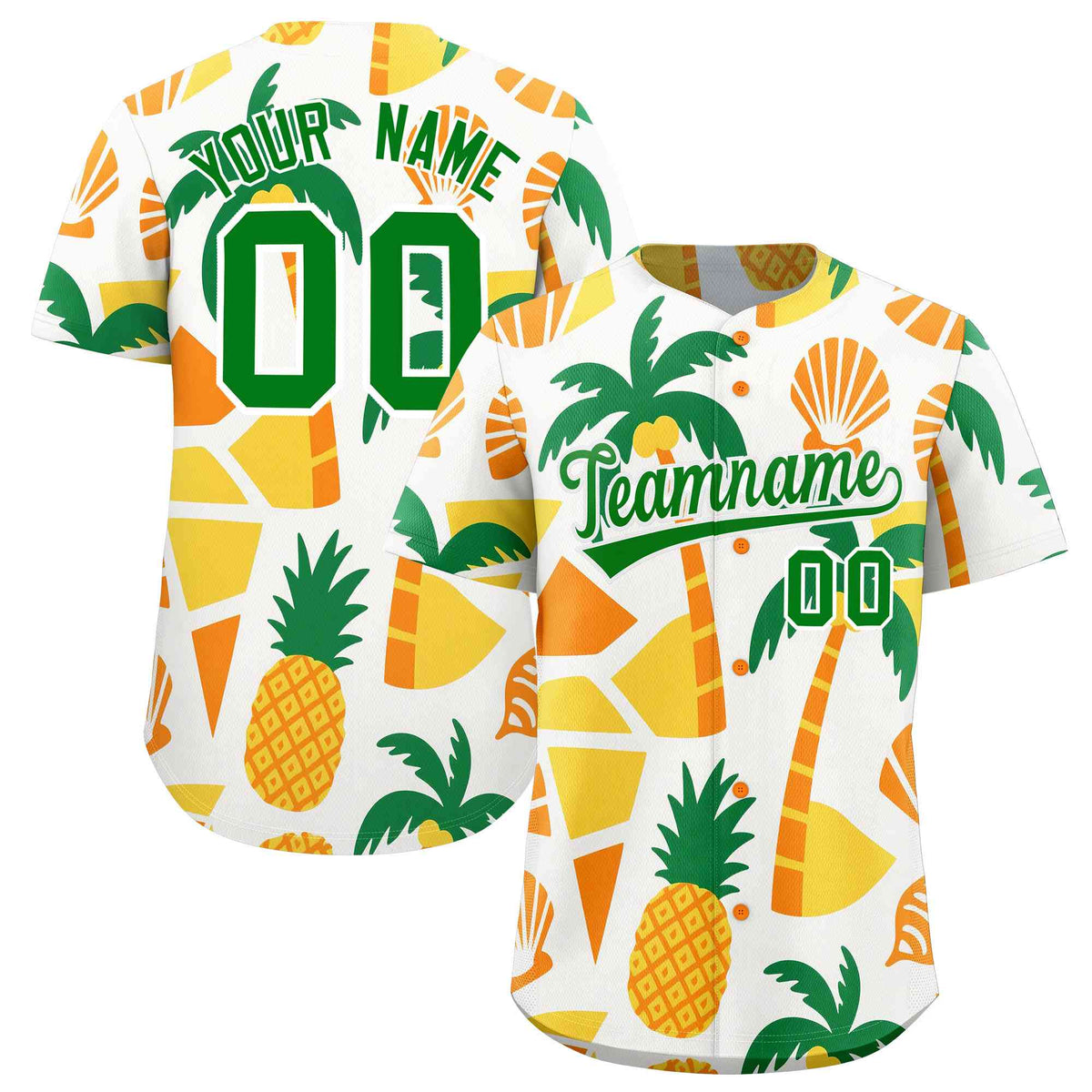Personalized Multicolor Palm Tree Hawaiian Style Authentic Baseball Jersey