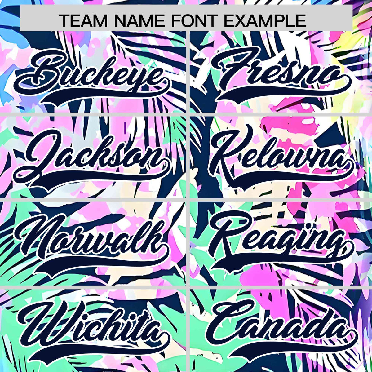 Personalized Multicolor Palm Tree Hawaiian Style Authentic Baseball Jersey