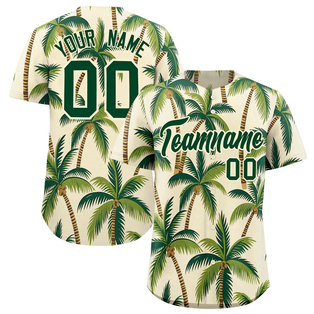 Personalized Multicolor Palm Tree Hawaiian Style Authentic Baseball Jersey