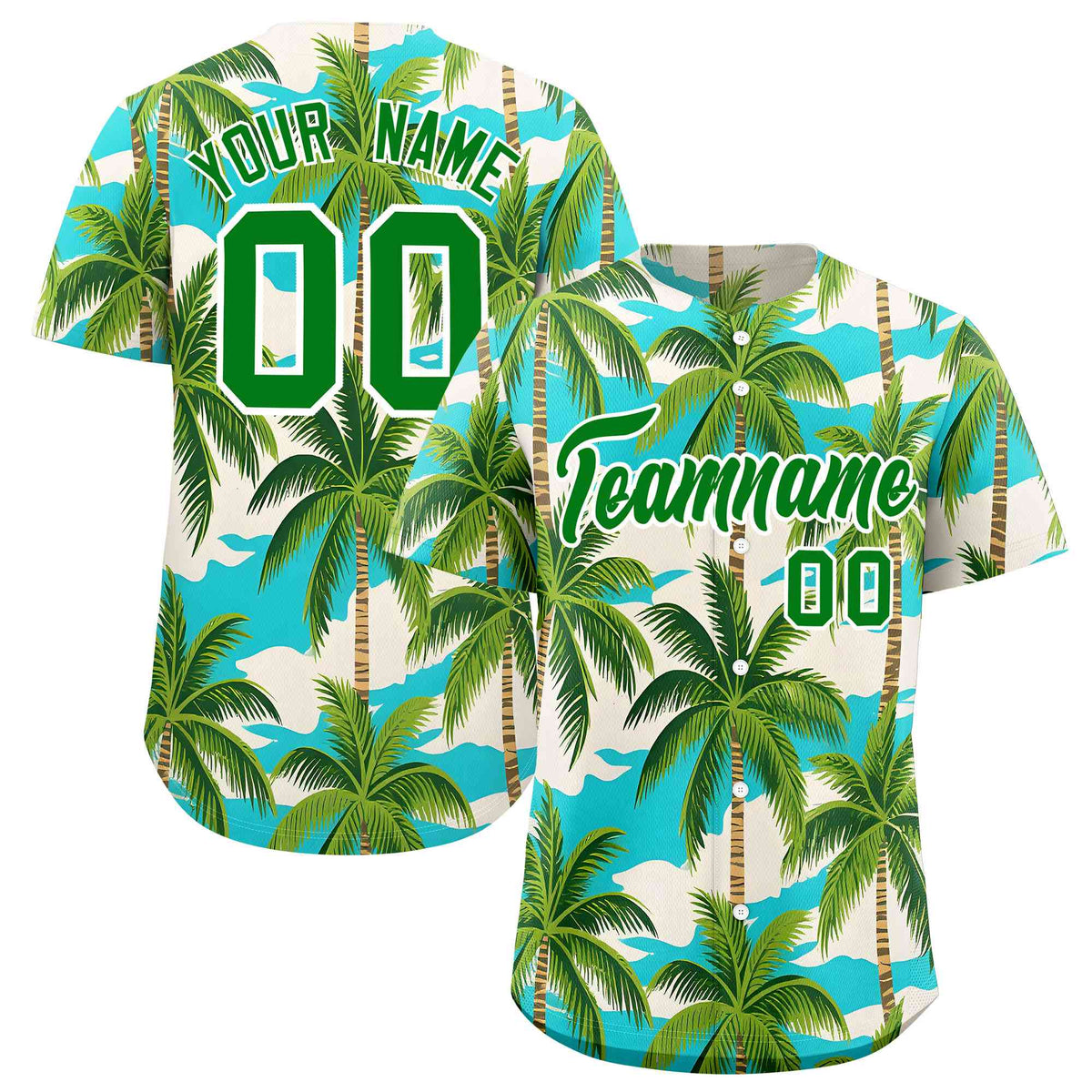 Personalized Multicolor Palm Tree Hawaiian Style Authentic Baseball Jersey