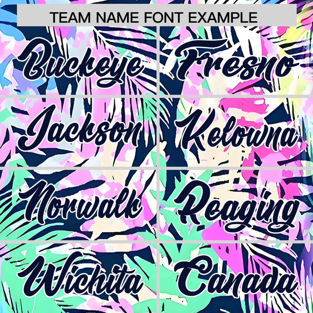 Personalized Multicolor Palm Tree Hawaiian Style Authentic Baseball Jersey