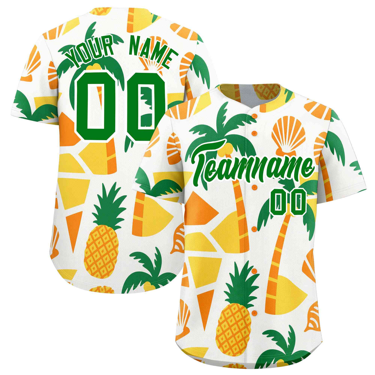 Personalized Multicolor Palm Tree Hawaiian Style Authentic Baseball Jersey