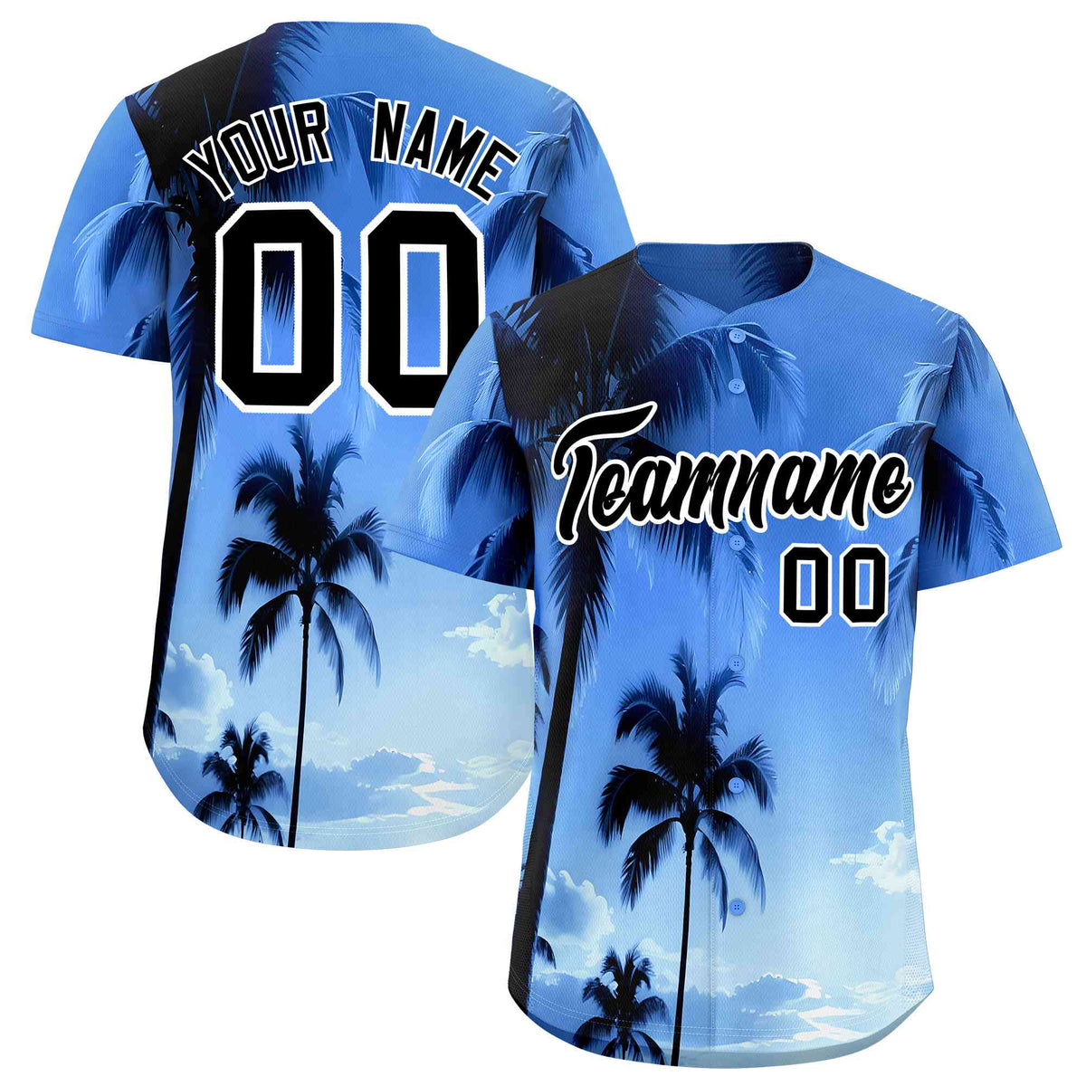 Personalized Multicolor Palm Tree Hawaiian Style Authentic Baseball Jersey