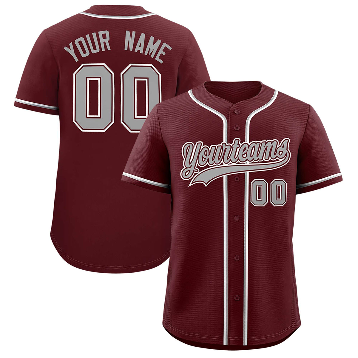 Custom Burgundy Classic Style Authentic Baseball Jersey
