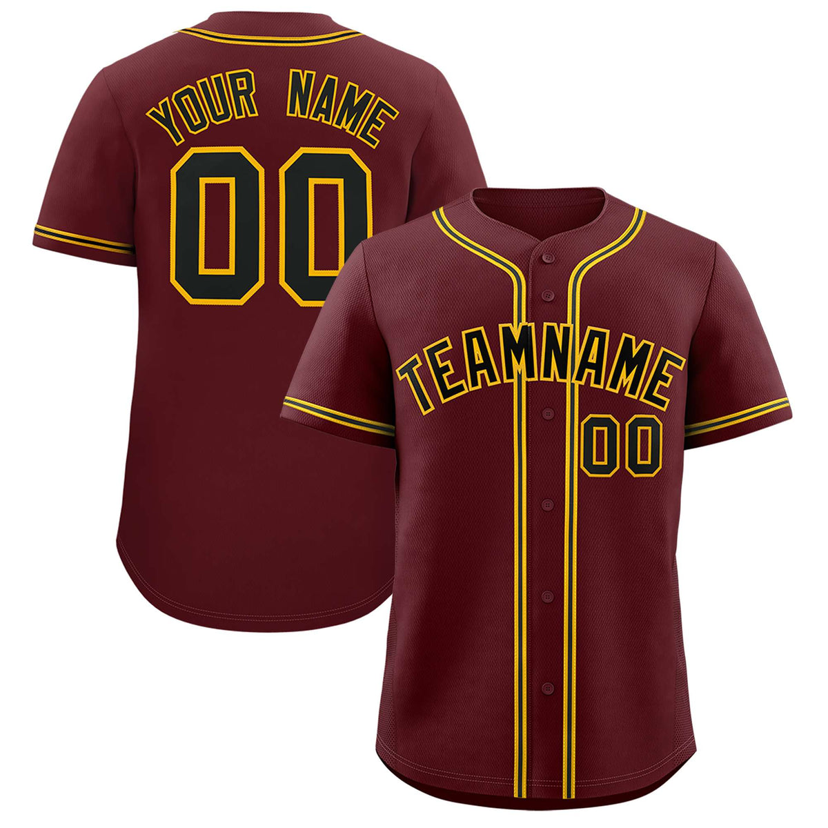 Custom Burgundy Classic Style Authentic Baseball Jersey