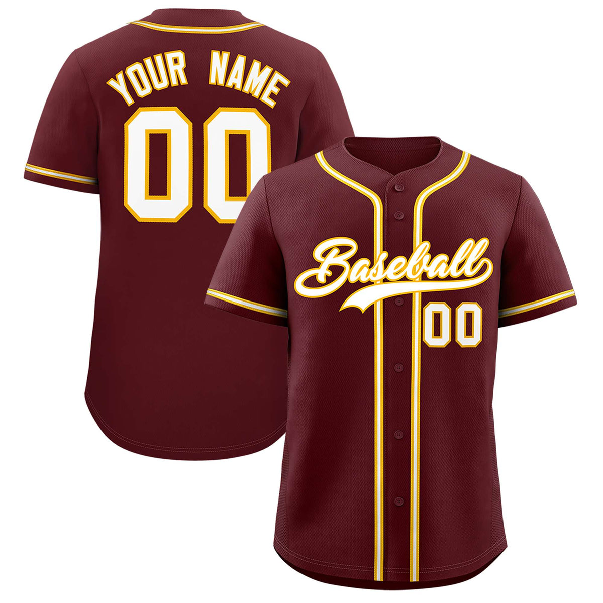Custom Burgundy Classic Style Authentic Baseball Jersey