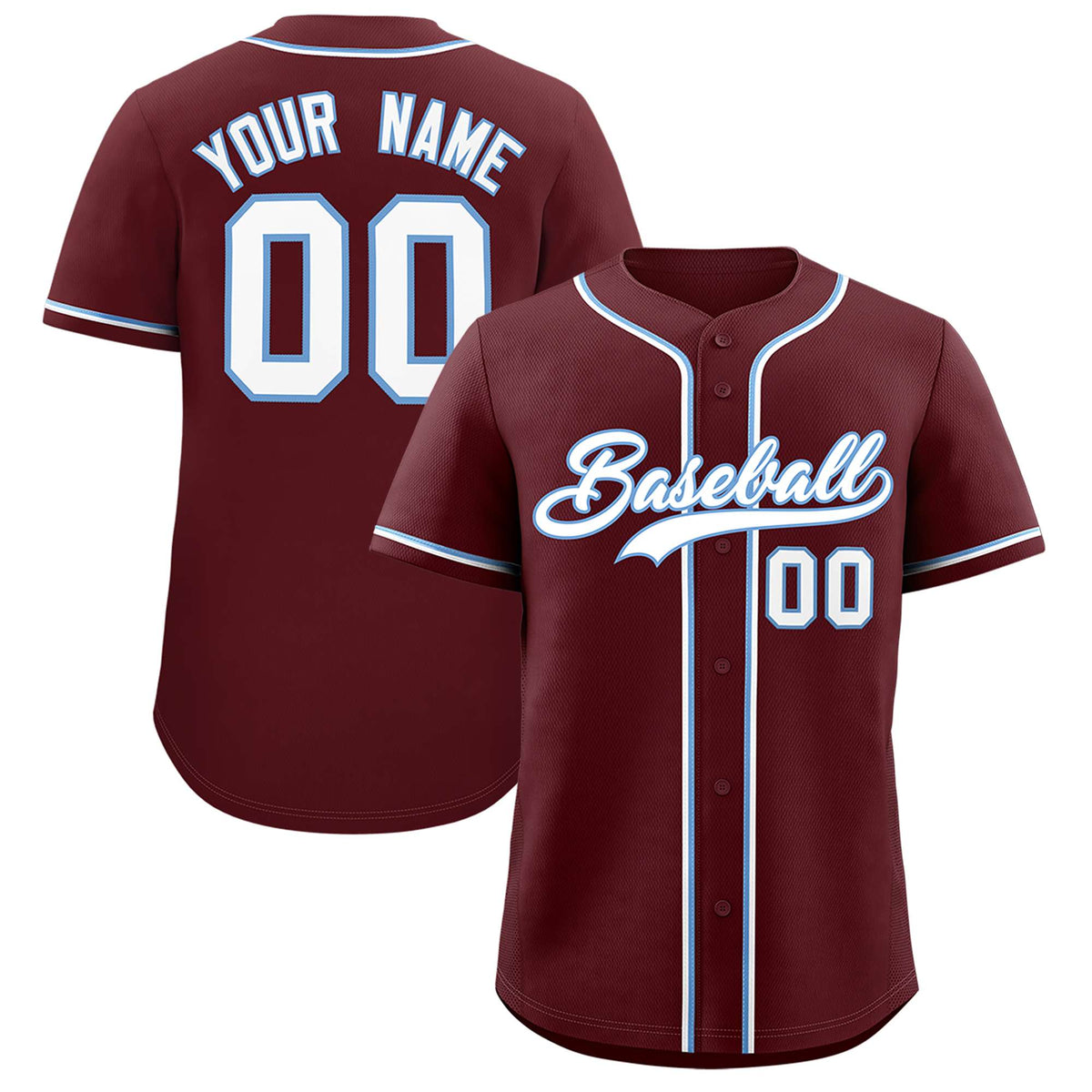 Custom Burgundy Classic Style Authentic Baseball Jersey