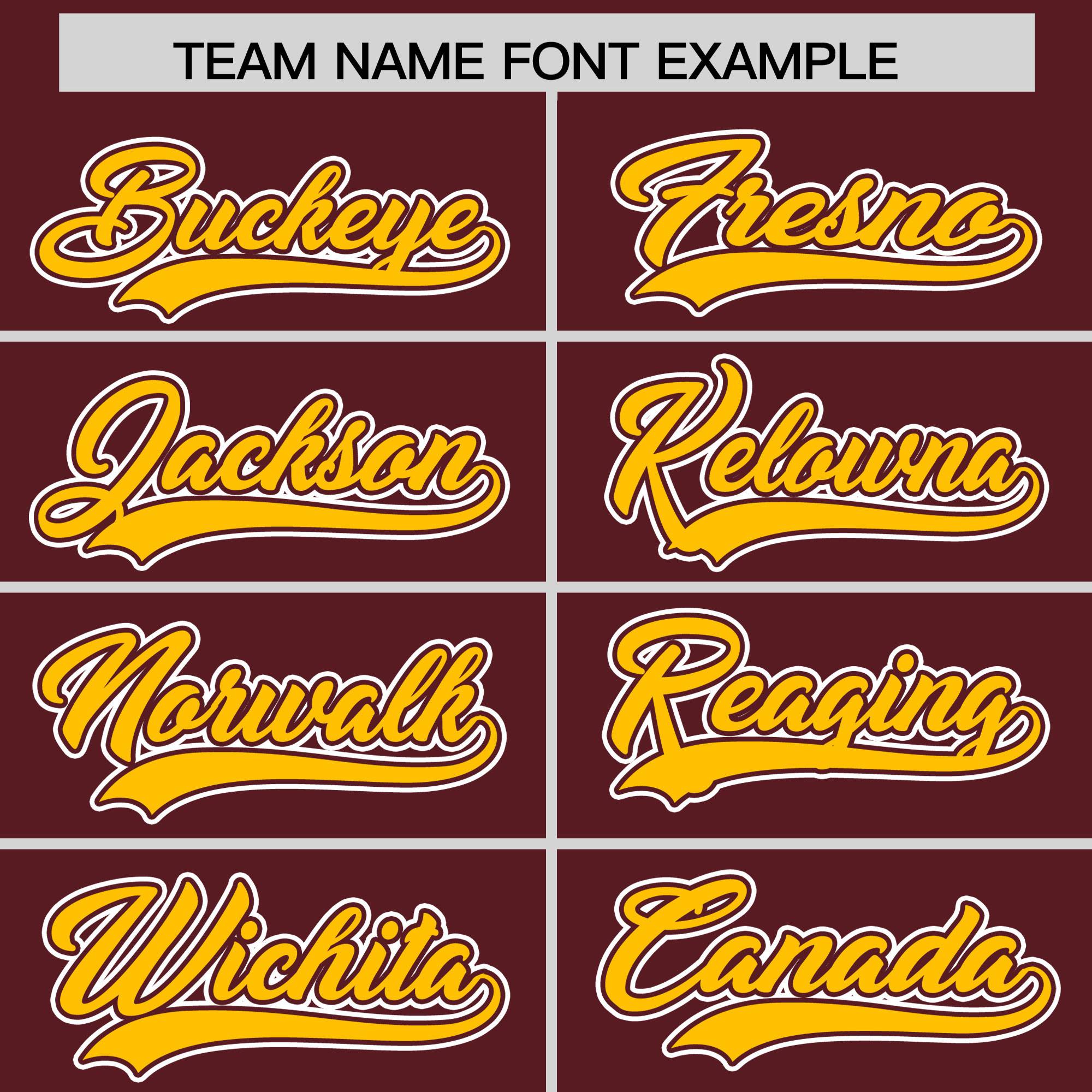 Custom Yellow Burgundy Two Tone Gradient Fashion Authentic Baseball Jersey