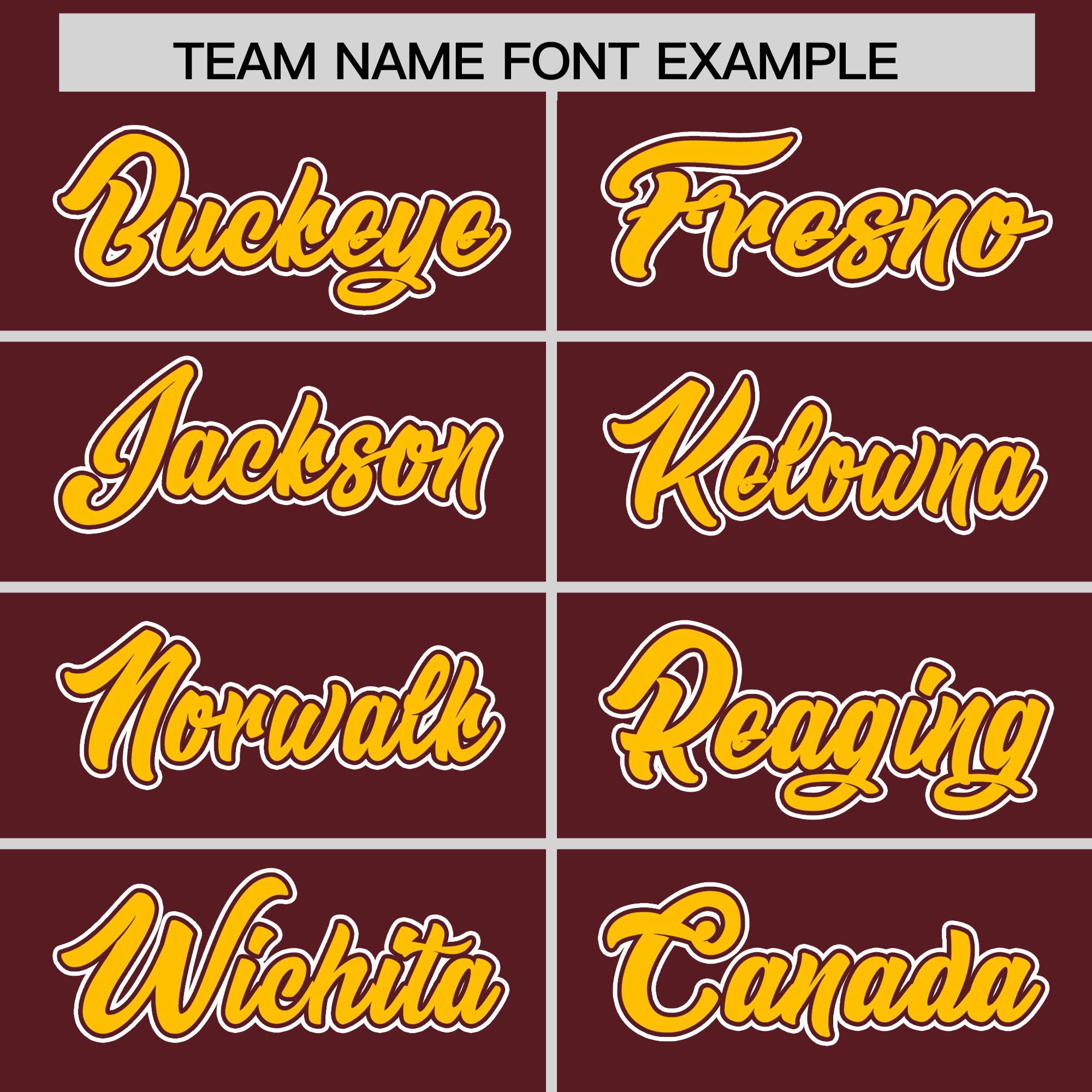 Custom Yellow Burgundy Two Tone Gradient Fashion Authentic Baseball Jersey