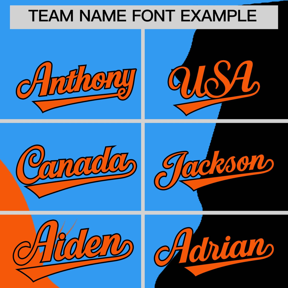 Custom Powder Blue Orange Black Silhouettes of Loving Couple Valentine's Day Baseball Jersey| KXKSHOP