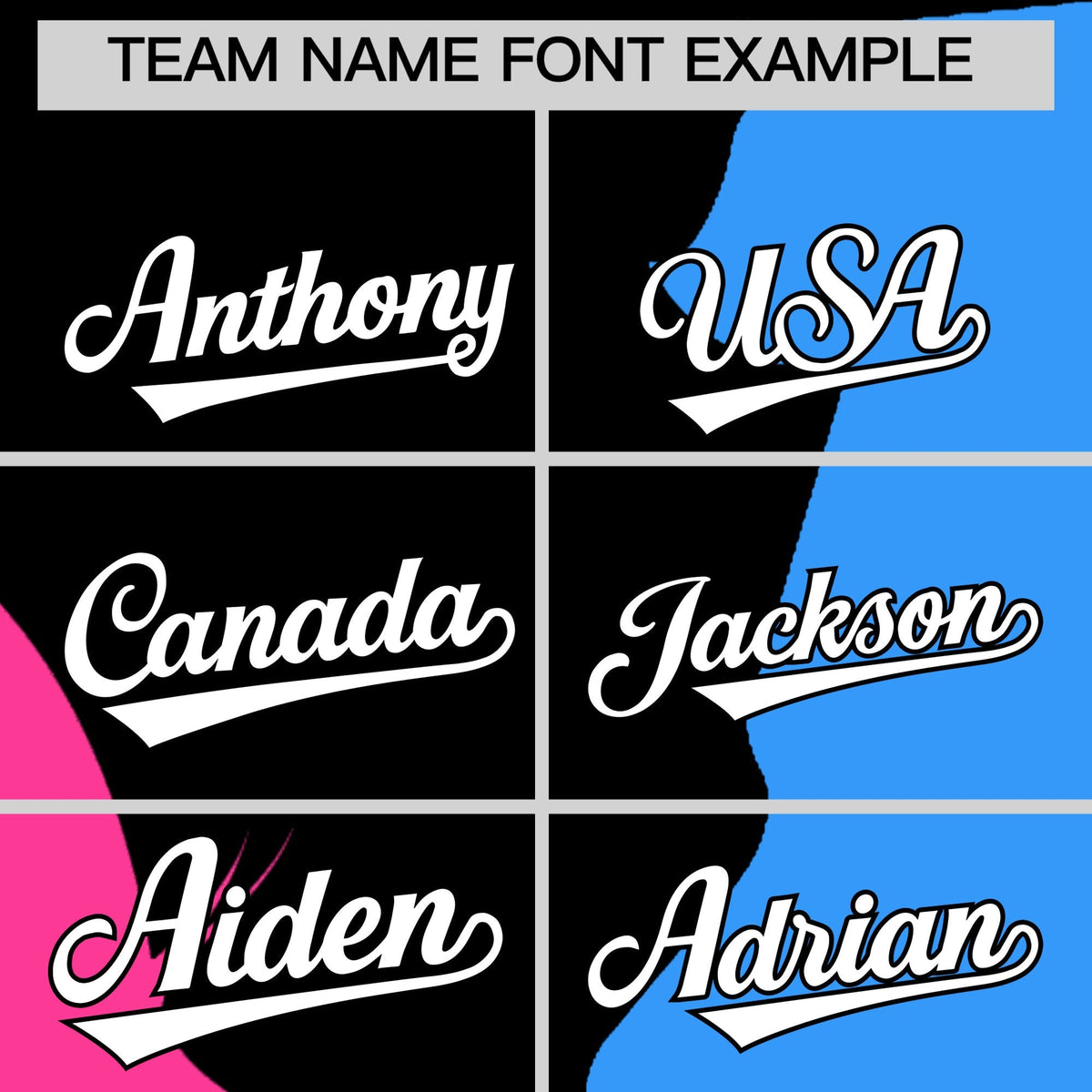 Custom Black Pink Powder Blue Silhouettes of Loving Couple Valentine's Day Baseball Jersey| KXKSHOP