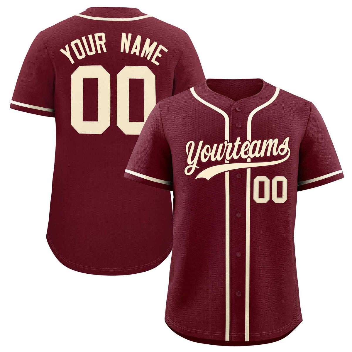 Custom Maroon Classic Style Authentic Baseball Jersey