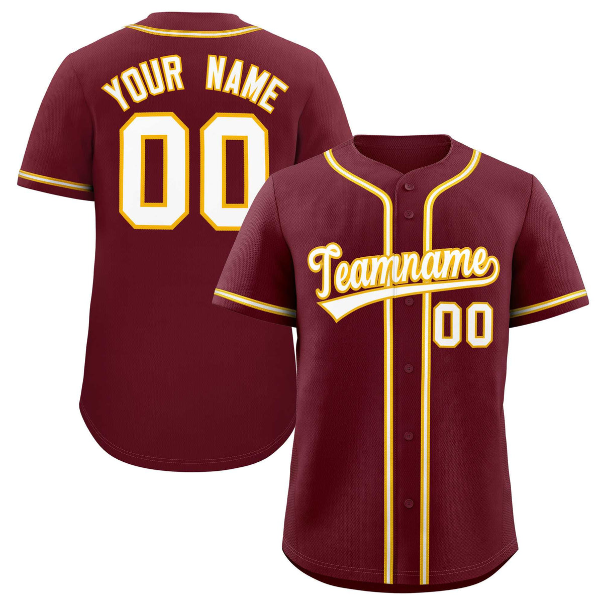 Custom Maroon Classic Style Authentic Baseball Jersey