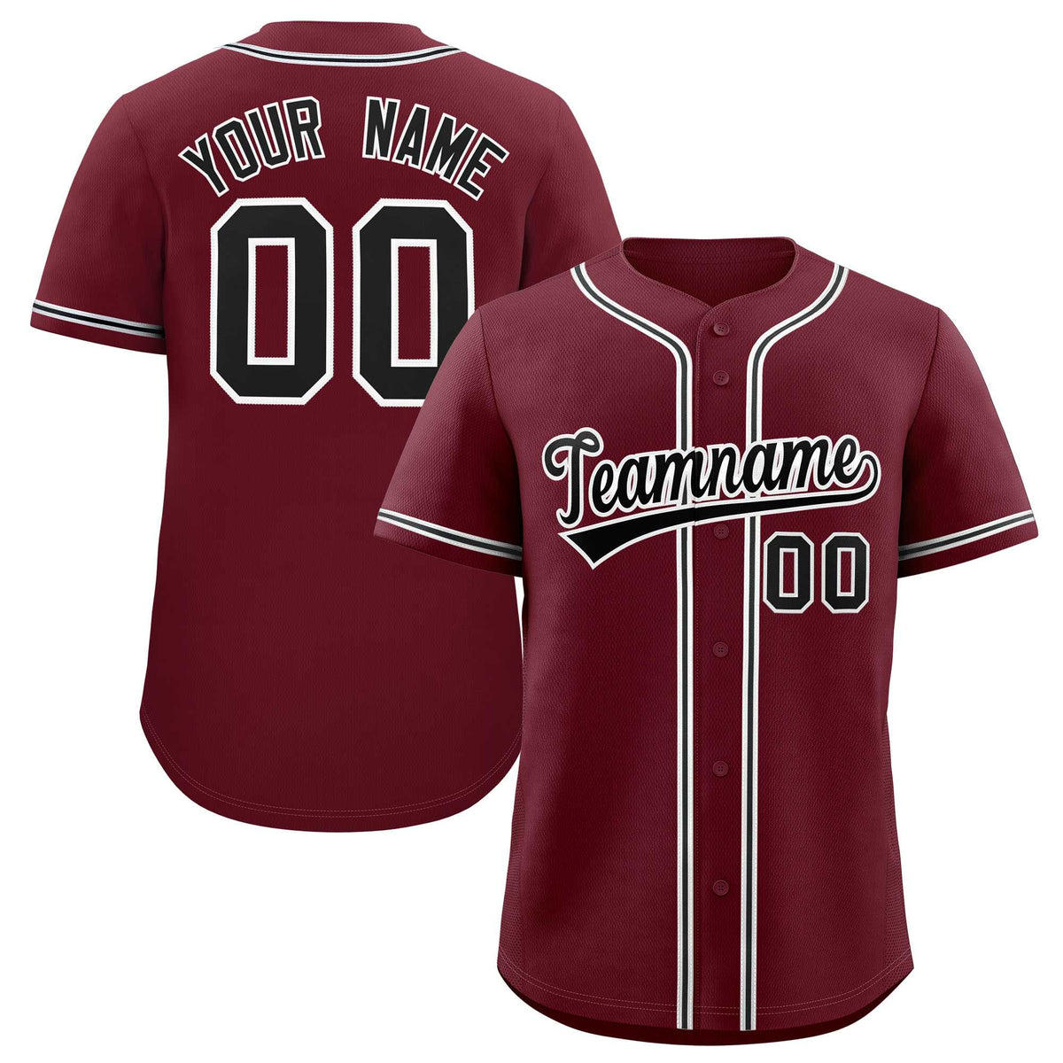 Custom Maroon Classic Style Authentic Baseball Jersey