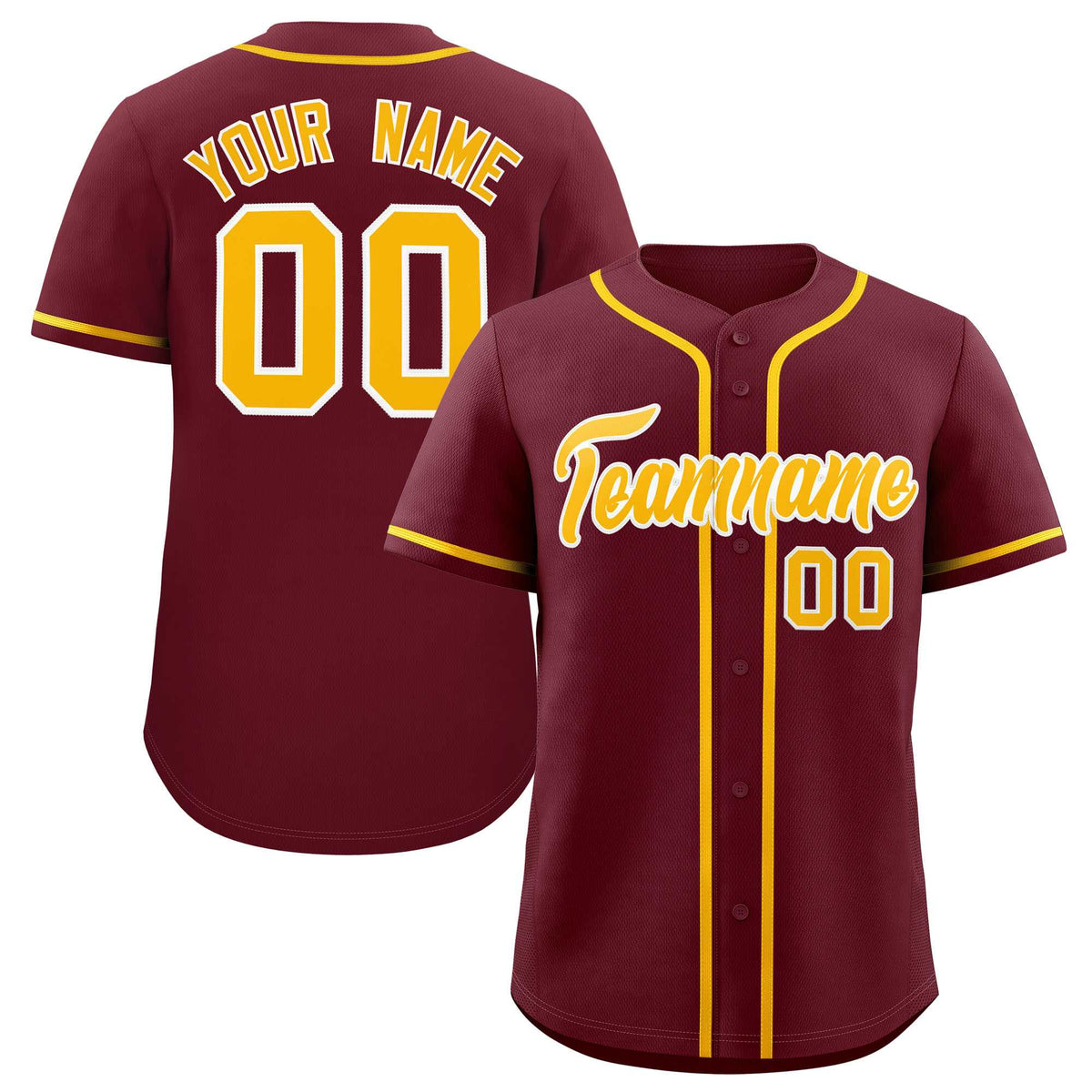 Custom Maroon Classic Style Authentic Baseball Jersey
