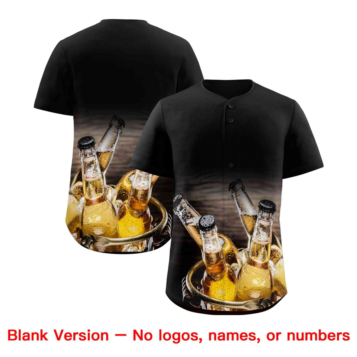 Custom Black National Beer Day Personalized Beer Pattern Baseball Jersey | Suitable For Groups Or Parties | KXKSHOP