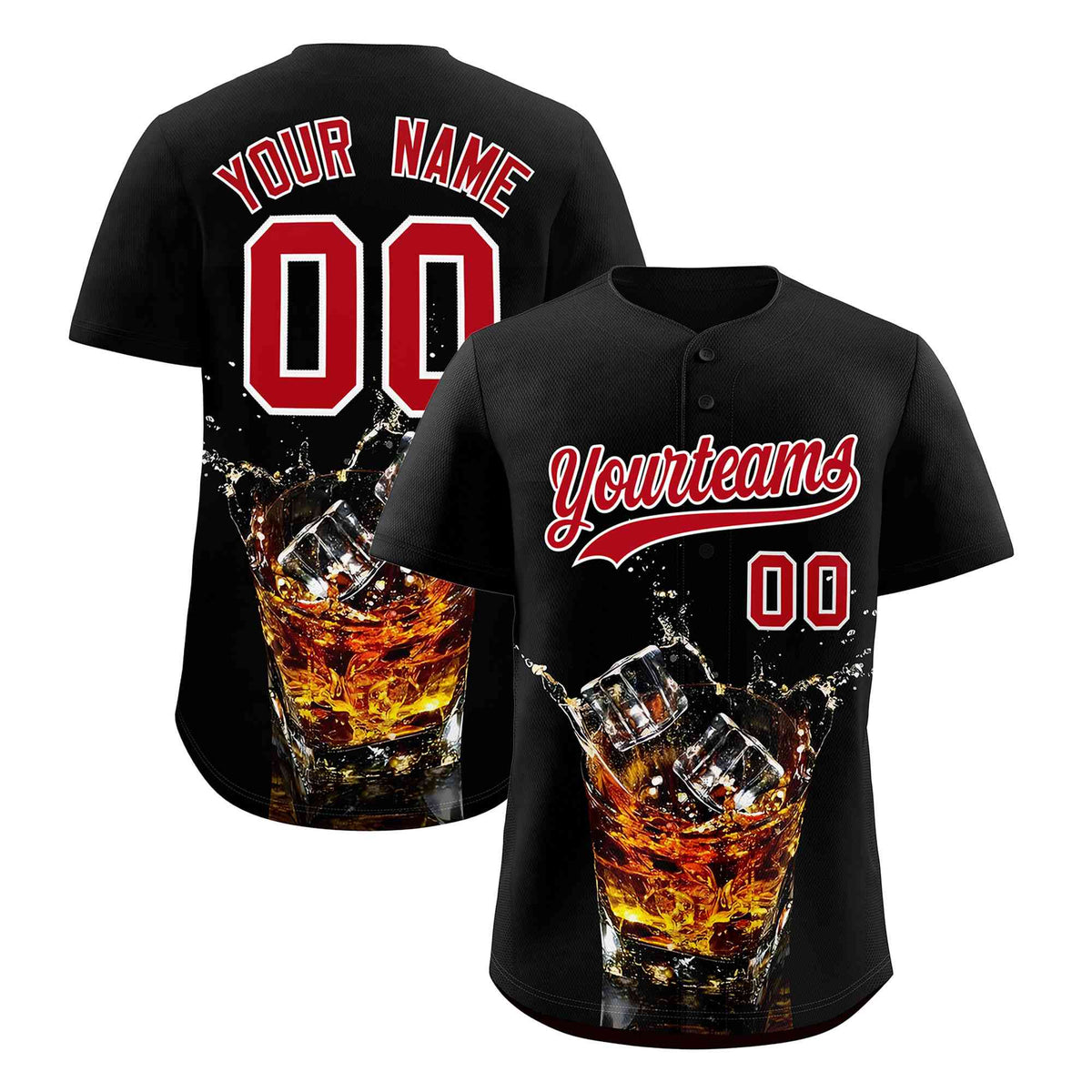 Custom Black National Beer Day Personalized Beer Pattern Baseball Jersey | Suitable For Groups Or Parties | KXKSHOP