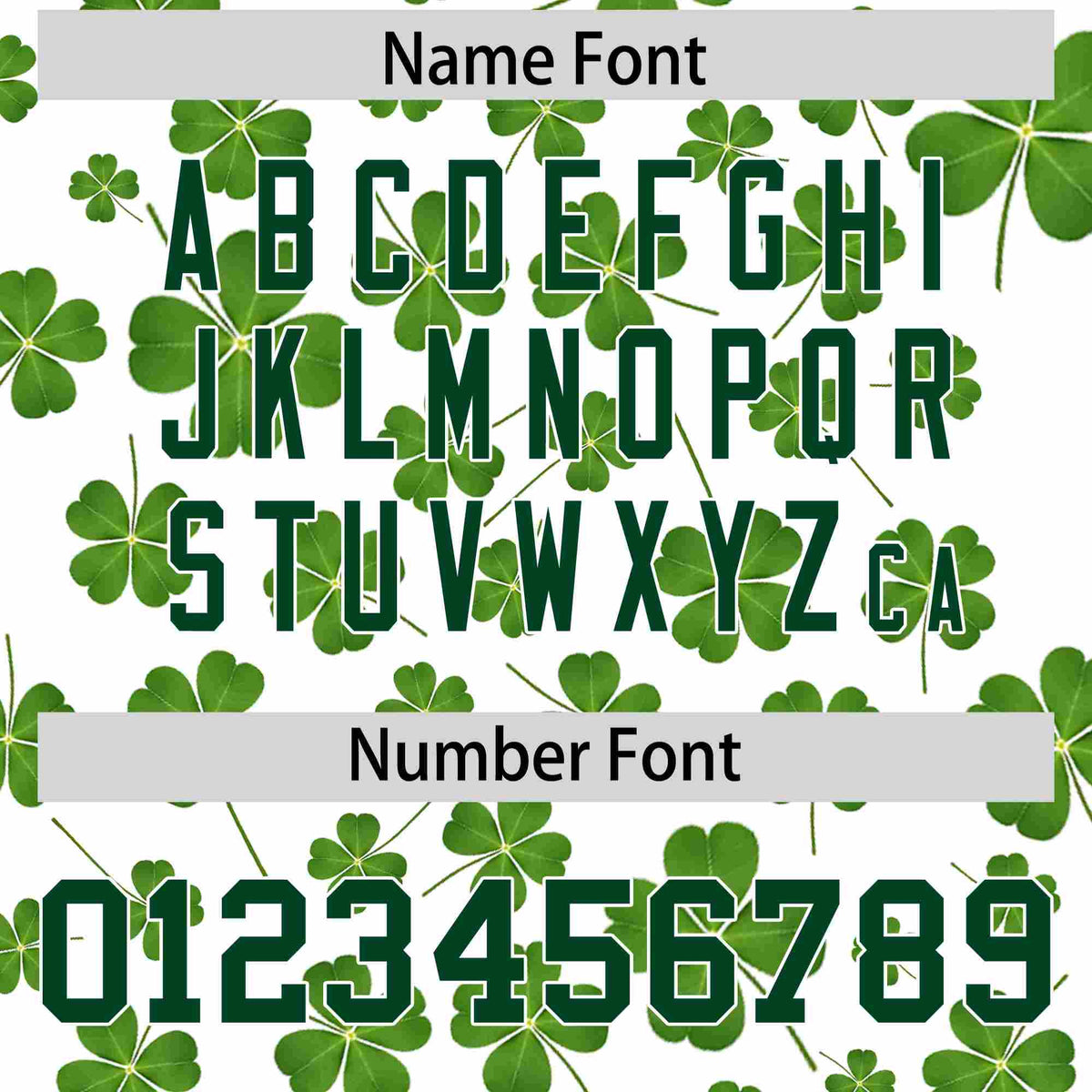 Custom White Green St.Patrick&#39;s Day Personalized Four Leaf Clover Pattern Baseball Jersey