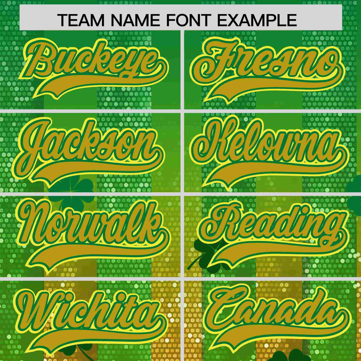 Custom Kelly Green Green St.Patrick&#39;s Day Personalized Four Leaf Clover Pattern Baseball Jersey